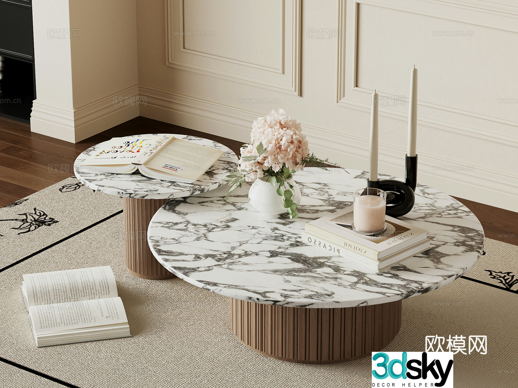 French mother coffee table 3D model
