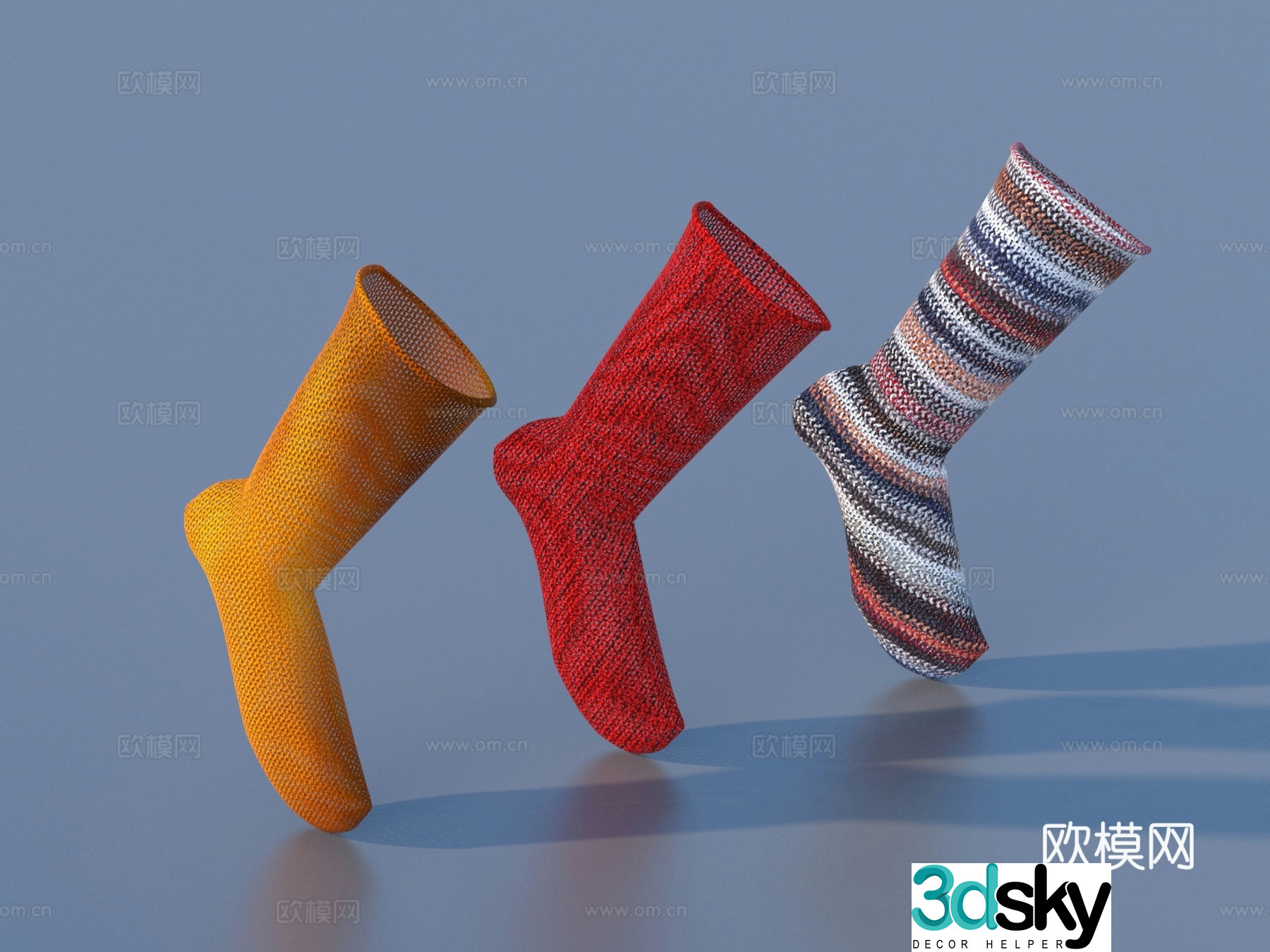 Socks Stockings Cotton socks 3d model