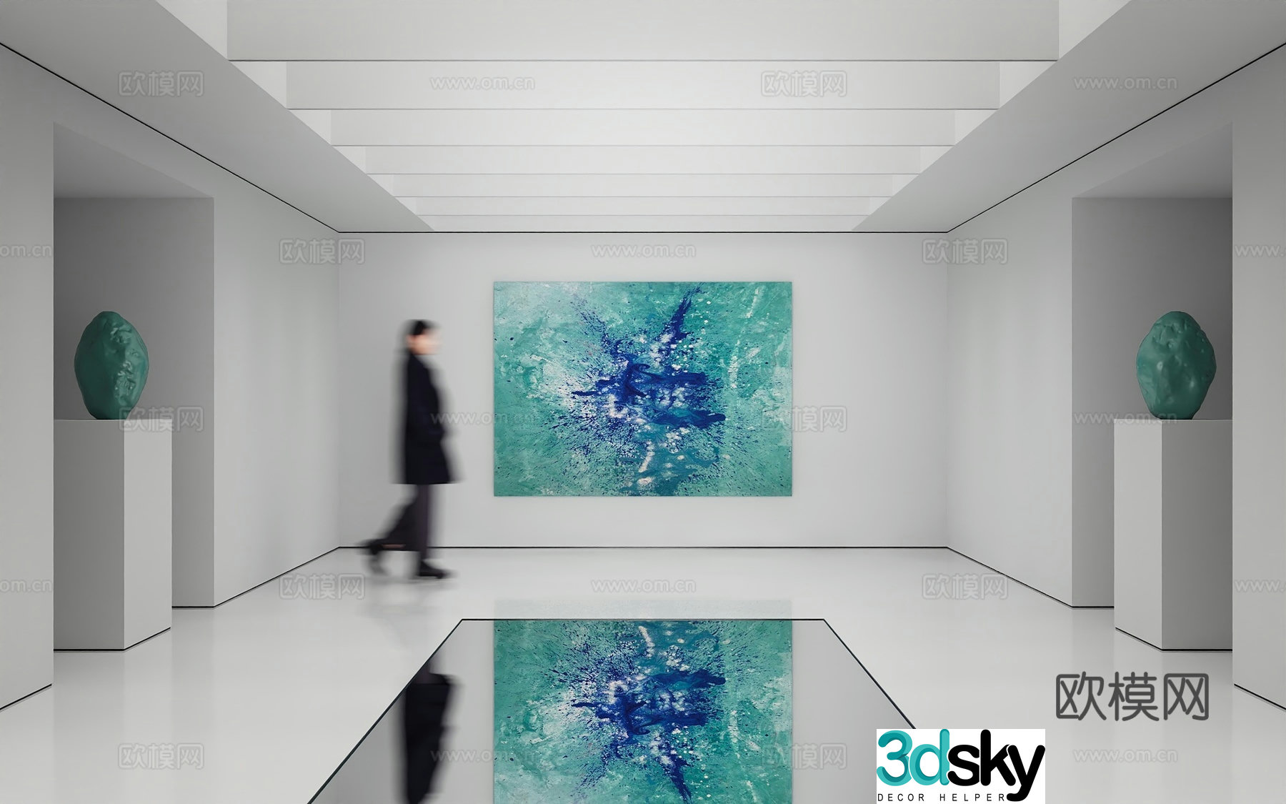 Modern abstract painting Decorative painting Art hanging painting 3d model