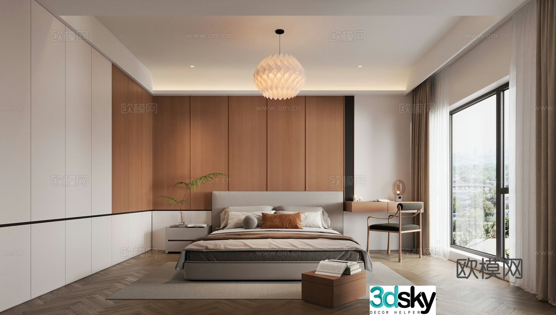 Modern bedroom master bedroom 3d model
