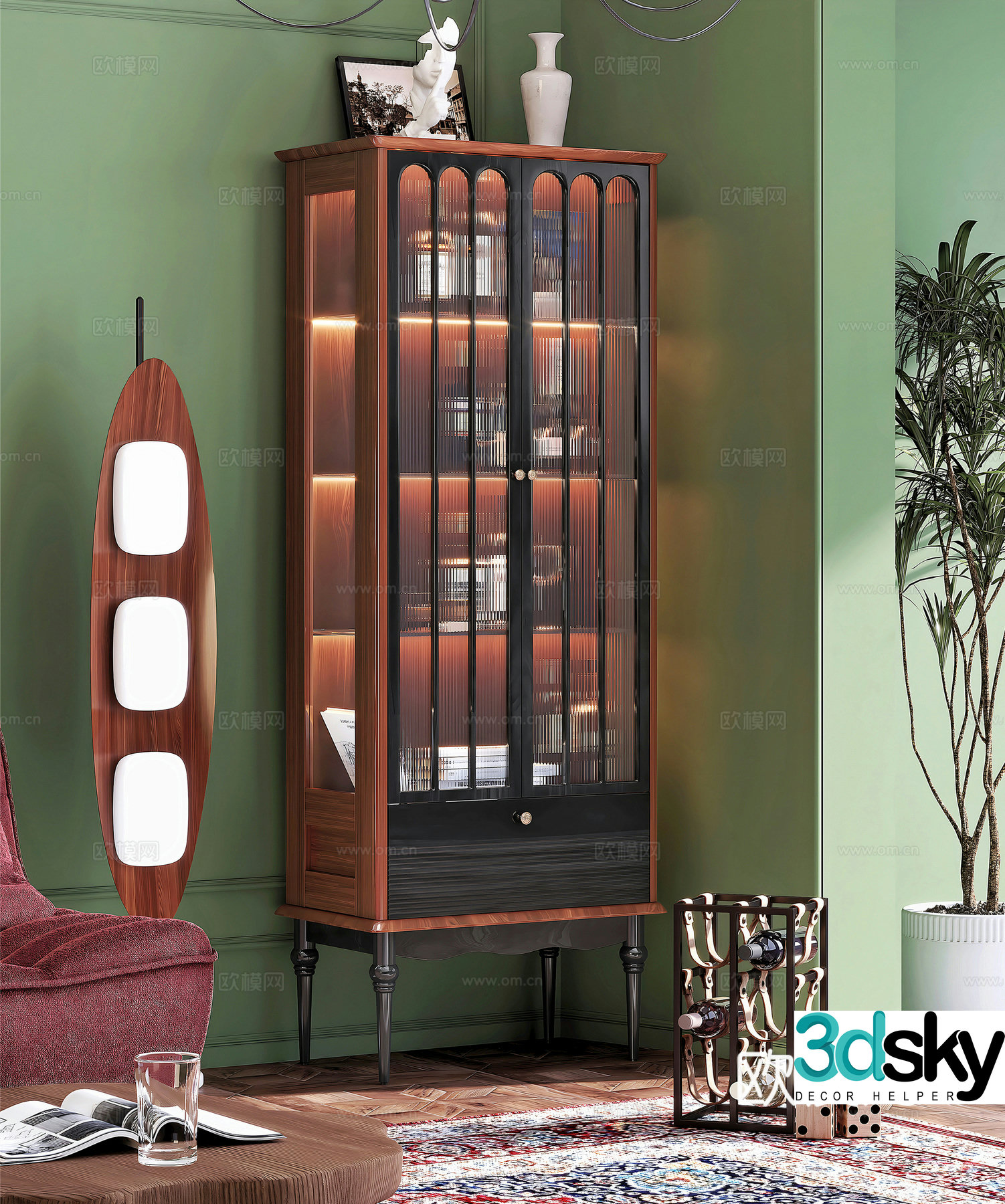 French wine cabinet 3D model