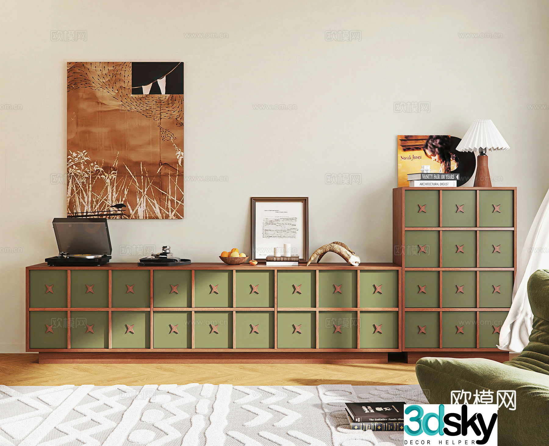 Middle -aged TV Cabinet 3D model
