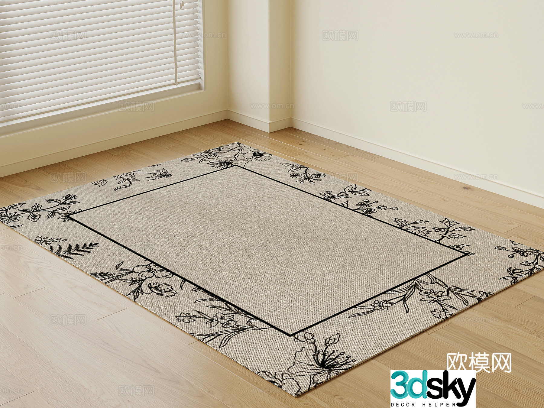 French retro carpet 3d model