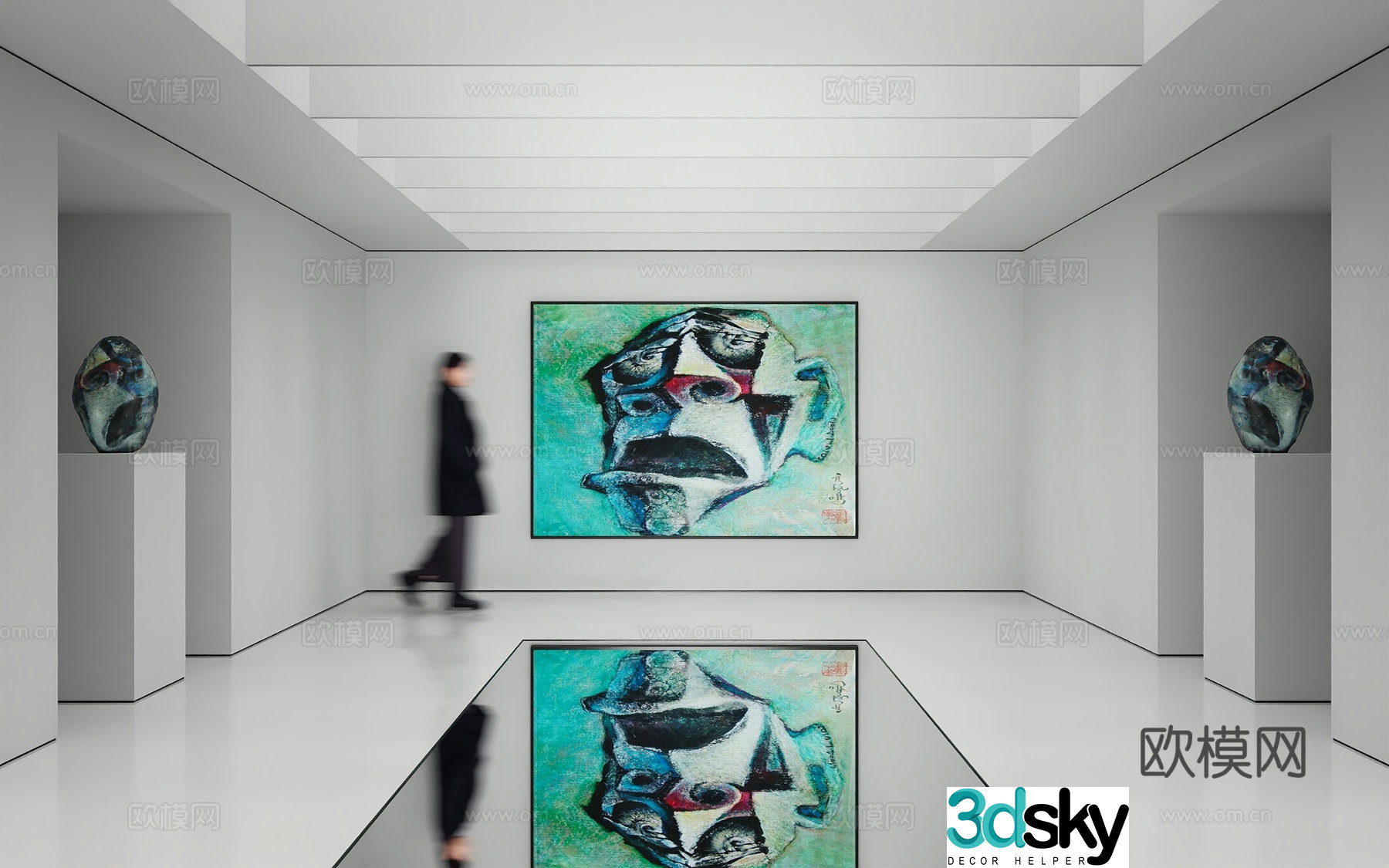 Modern abstract painting Decorative painting Art hanging painting 3d model
