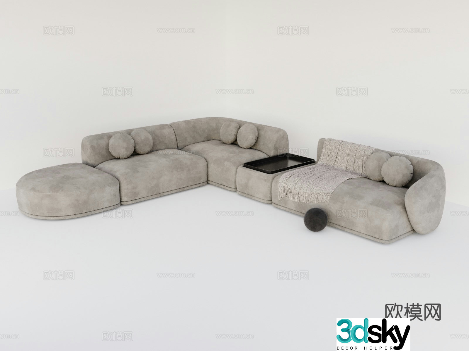 Corner sofa multiplayer sofa 3D model