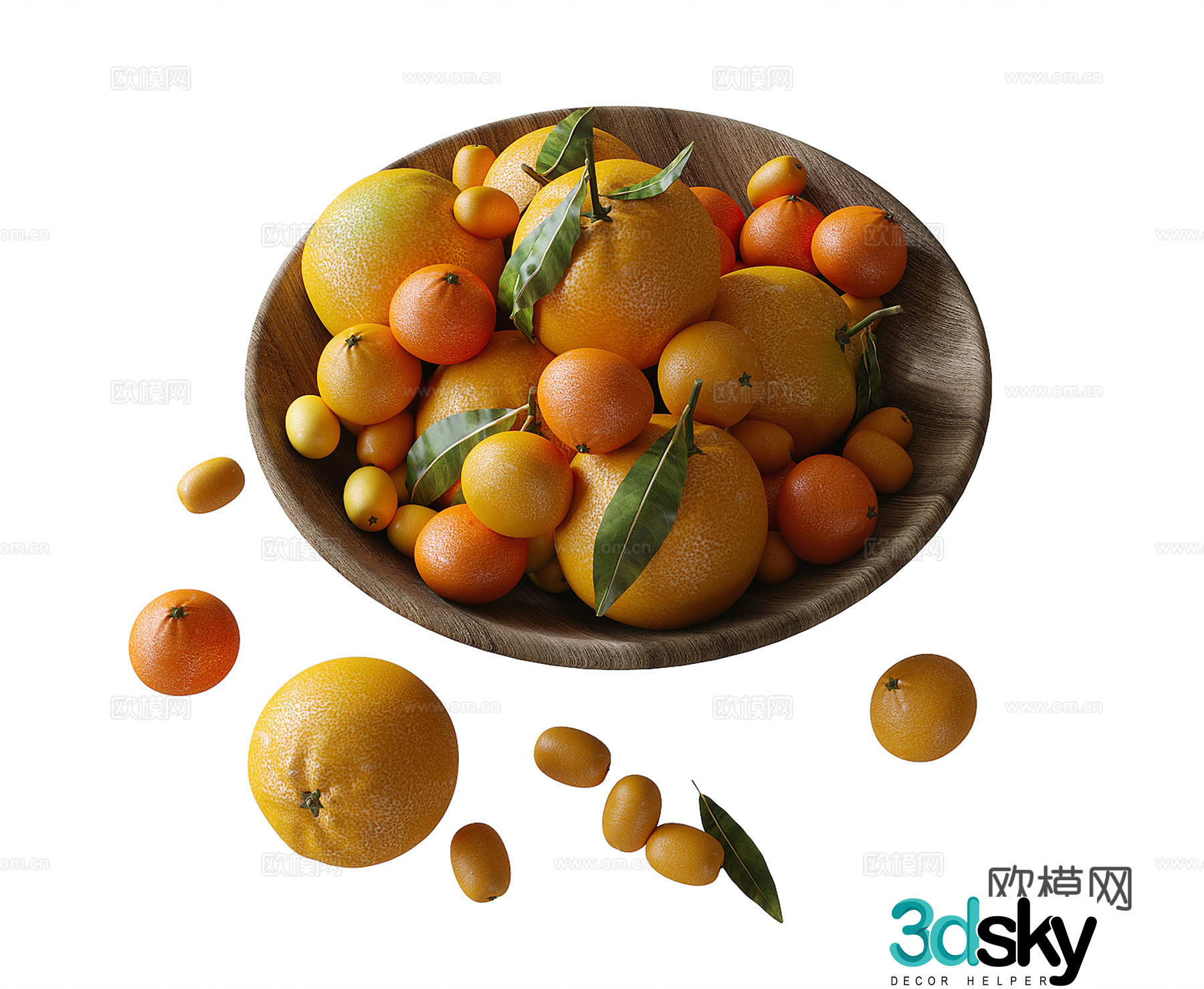 Modern fruit ornaments fruit plate orange 3D model
