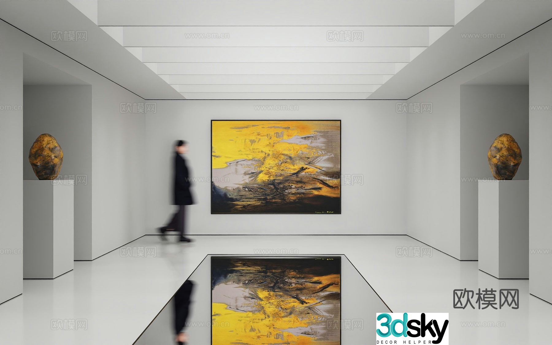 Modern abstract painting Decorative painting Art hanging painting 3d model