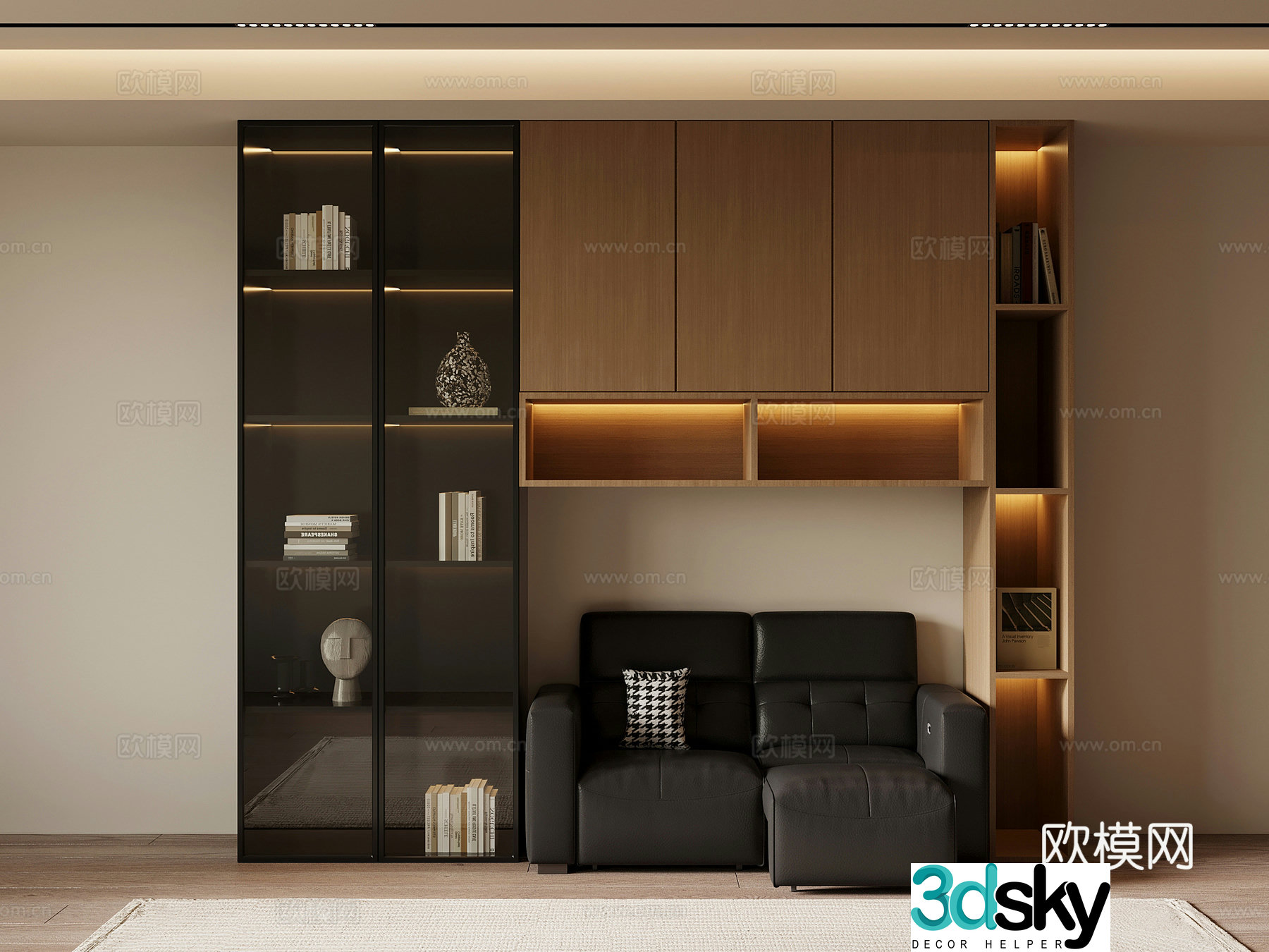 Modern bookcase 3D model