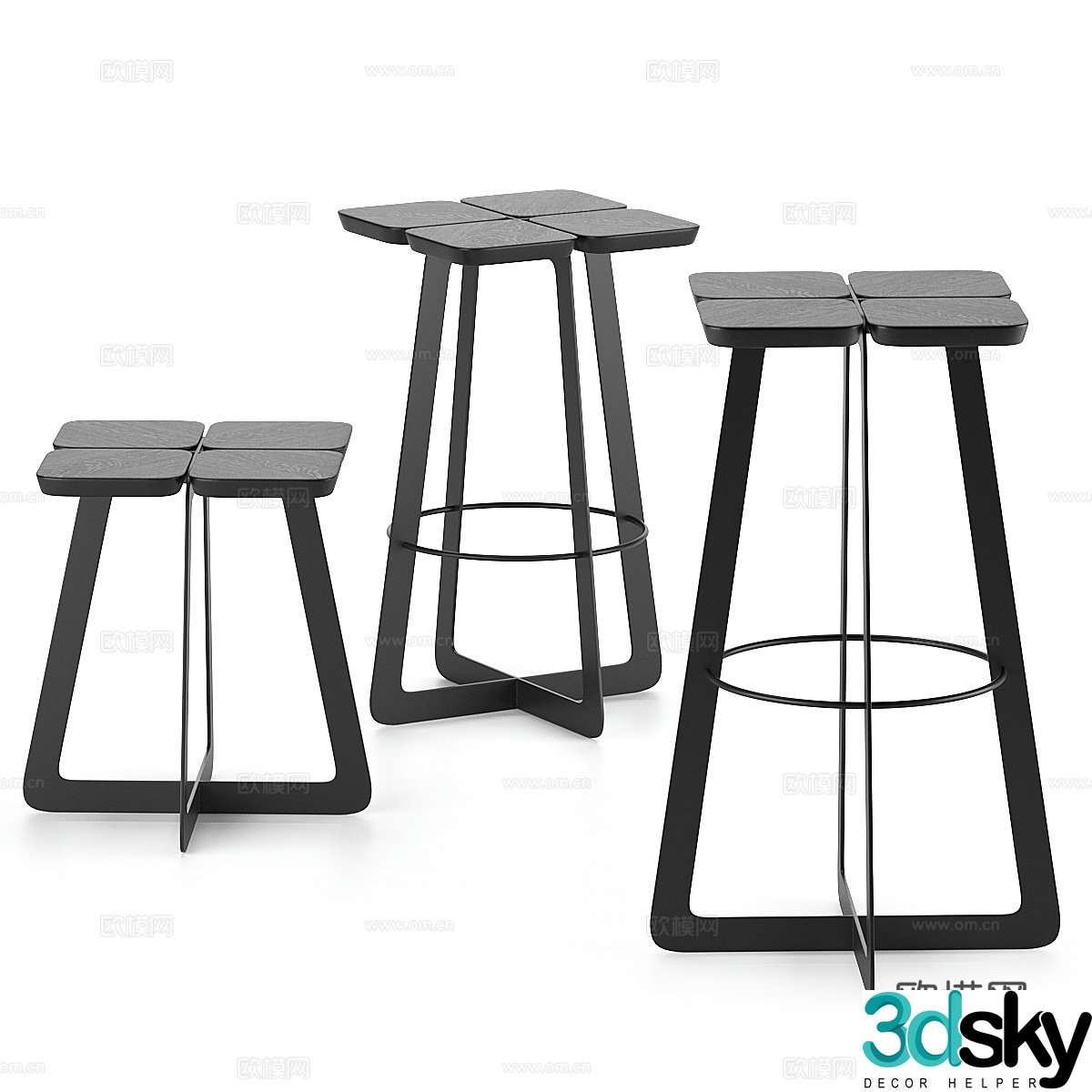 bar stool bar stool high stool 3d model