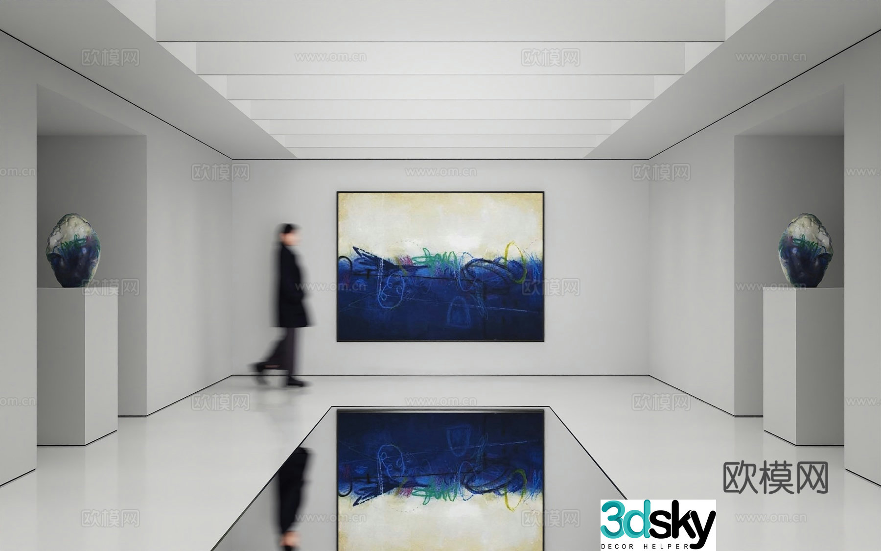 Modern abstract painting Decorative painting Art hanging painting 3d model