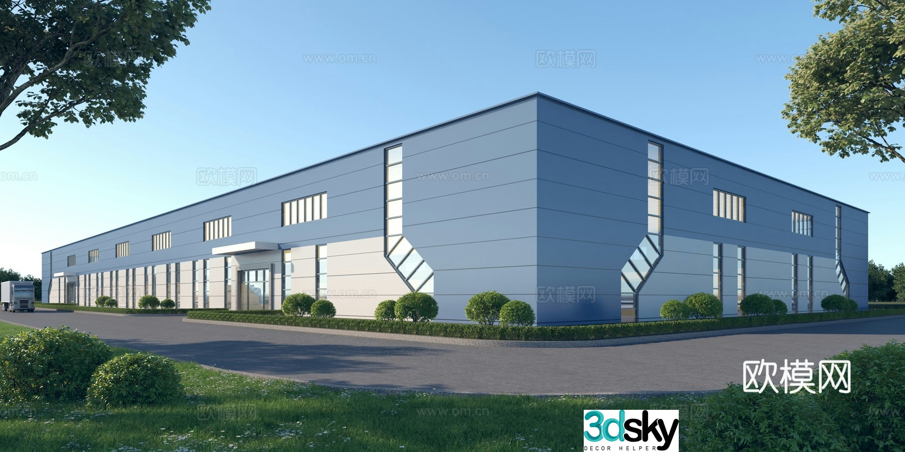 Modern factory appearance 3D model