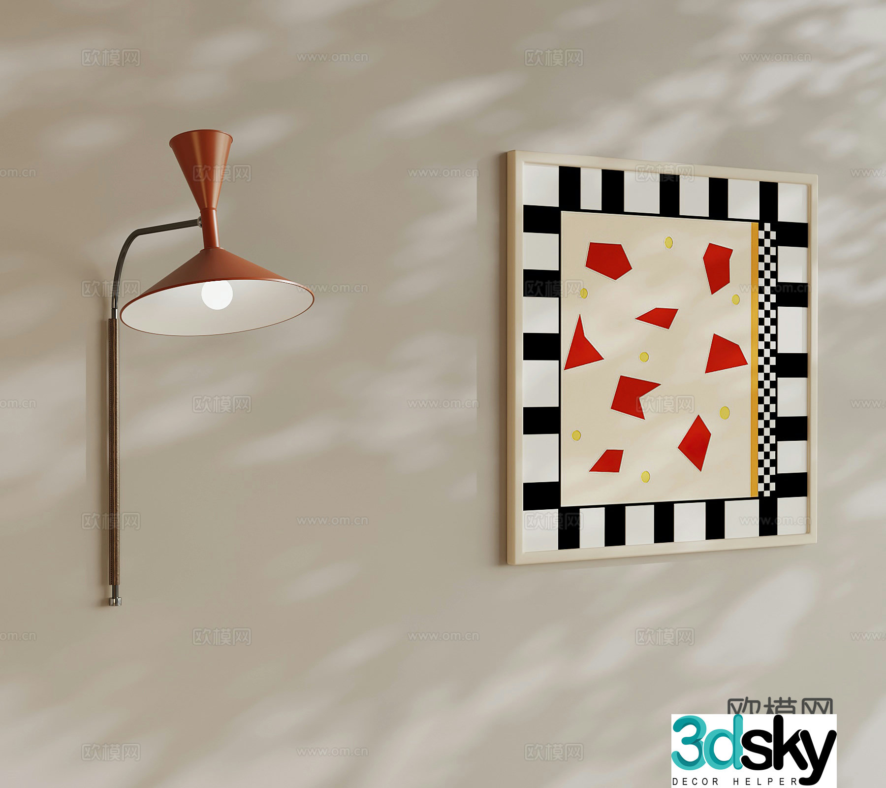 Modern art painting Decorative painting Hanging painting 3d model