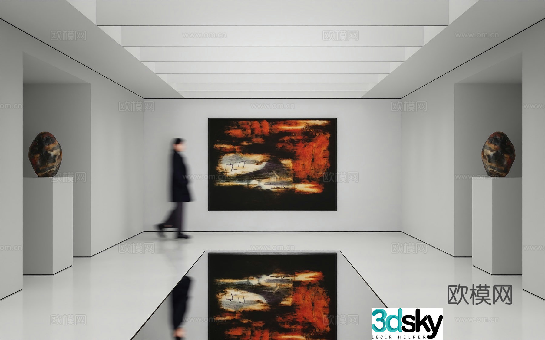 Modern abstract painting Decorative painting Art hanging painting 3d model