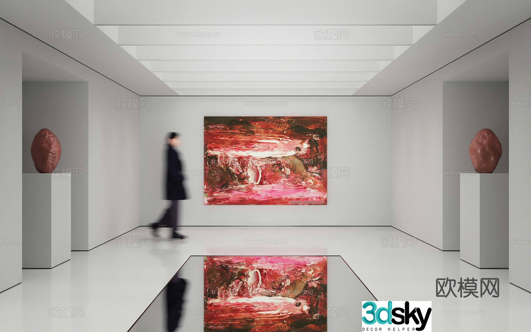 Modern abstract painting Decorative painting Art hanging painting 3d model