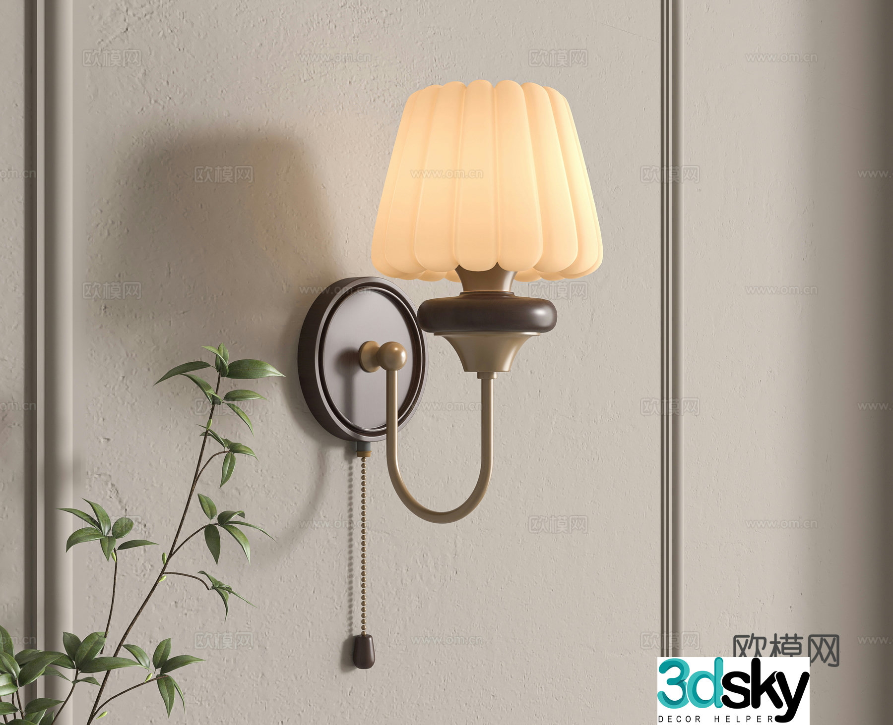 3D model of medieval style wall light