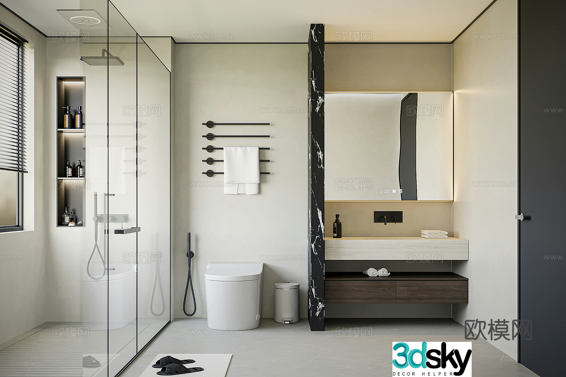 Modern bathroom bathroom 3d model