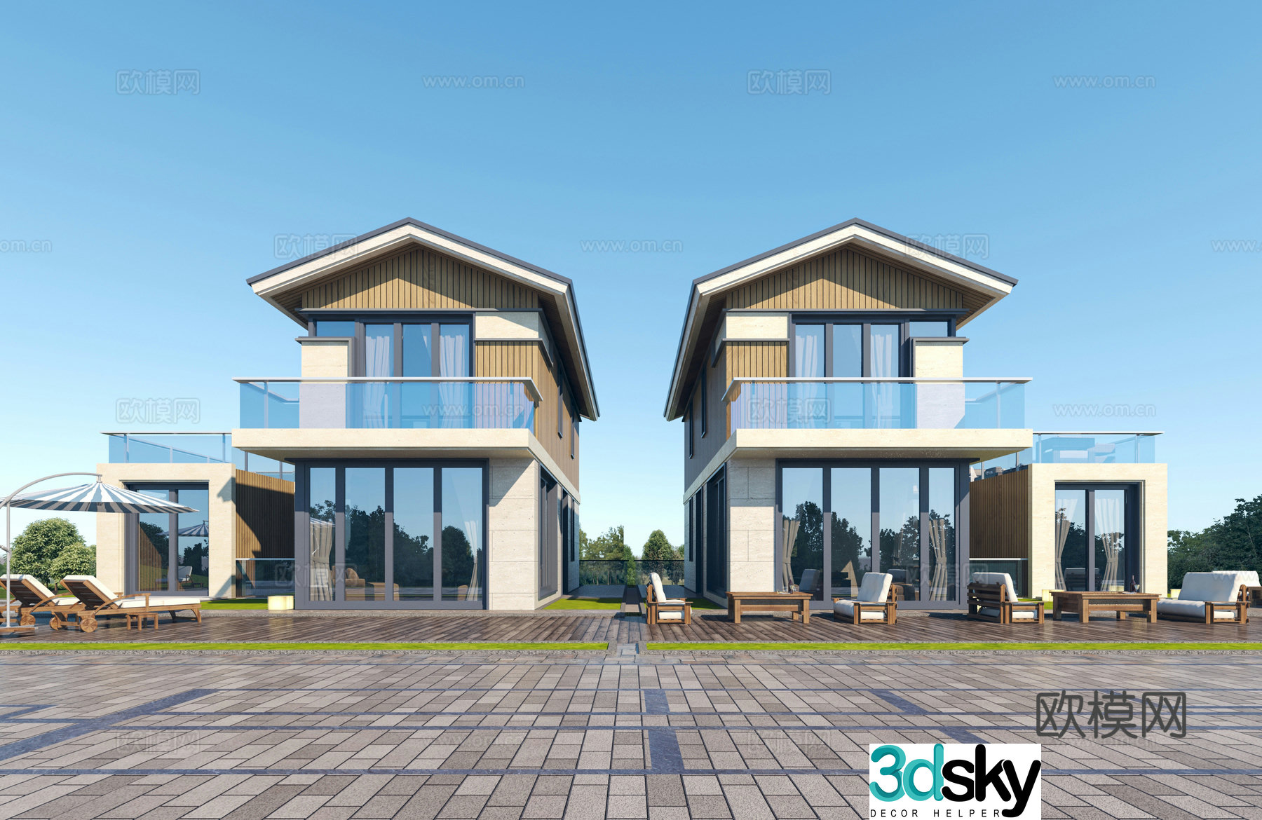 Modern town villa appearance 3D model