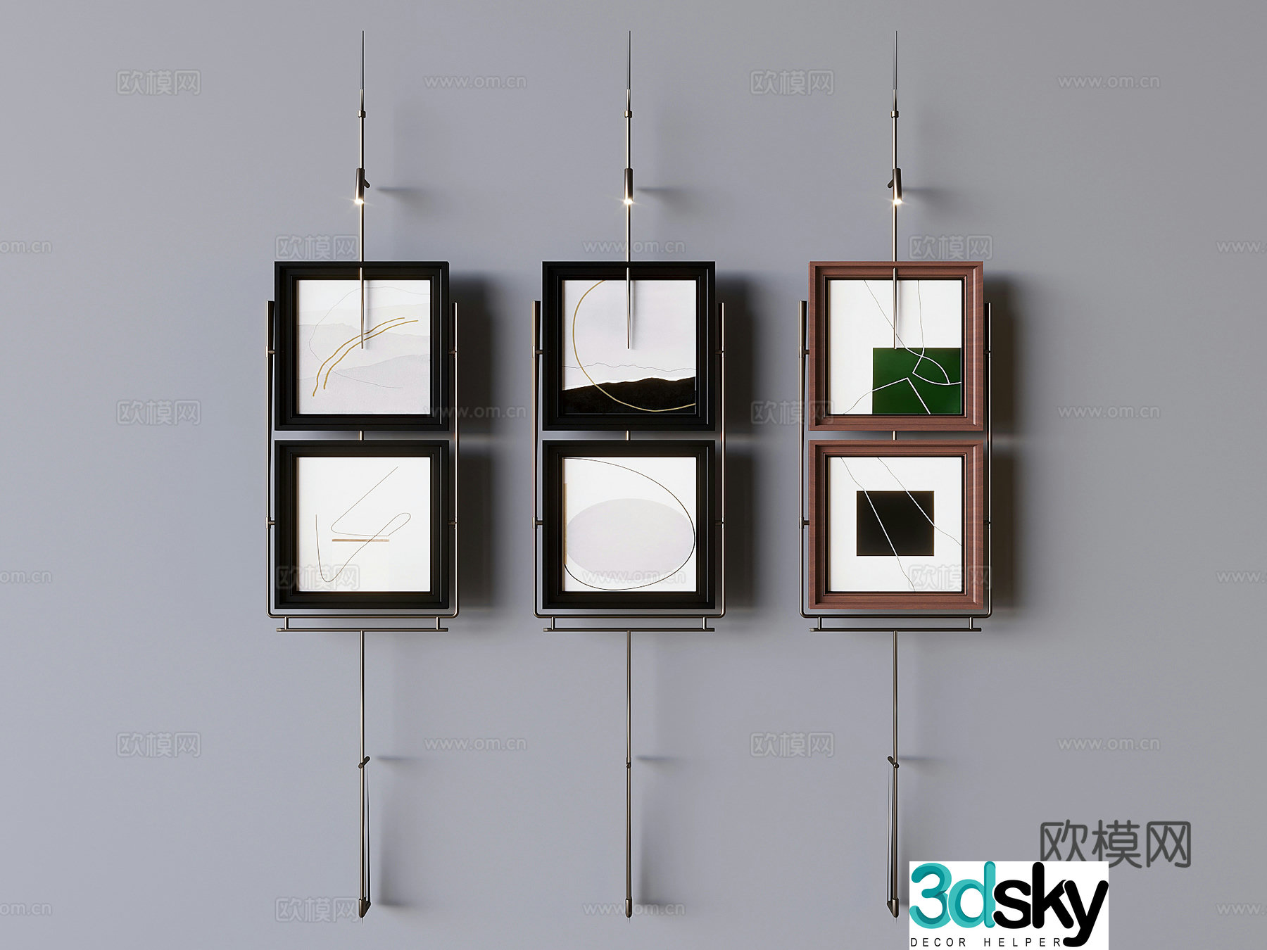 Boom Decorative Painting Abstract Hanging Painting 3D Model