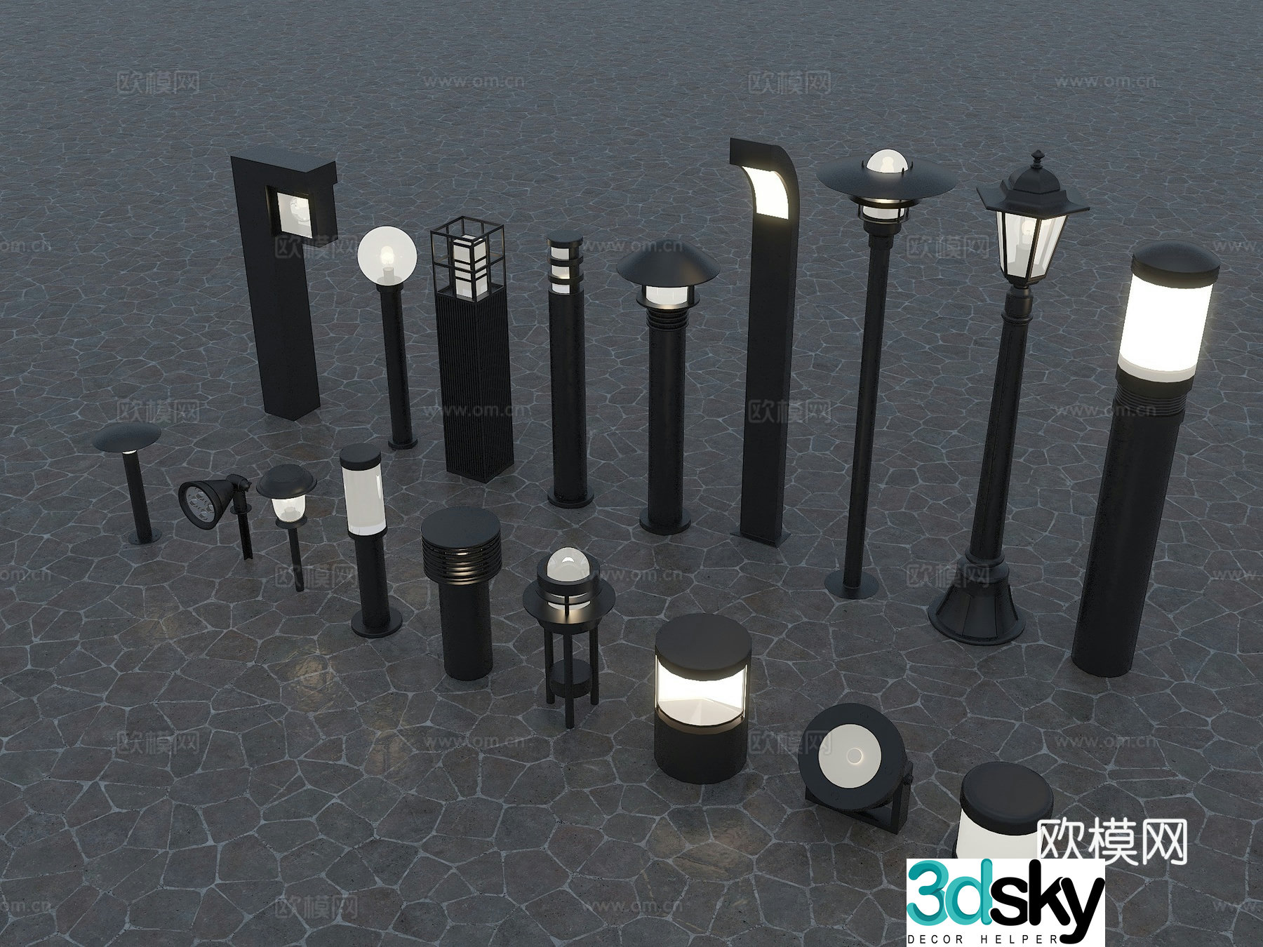 Modern outdoor lights Landscape lights Garden lights Lawn lights Street lights Garden lights 3d model