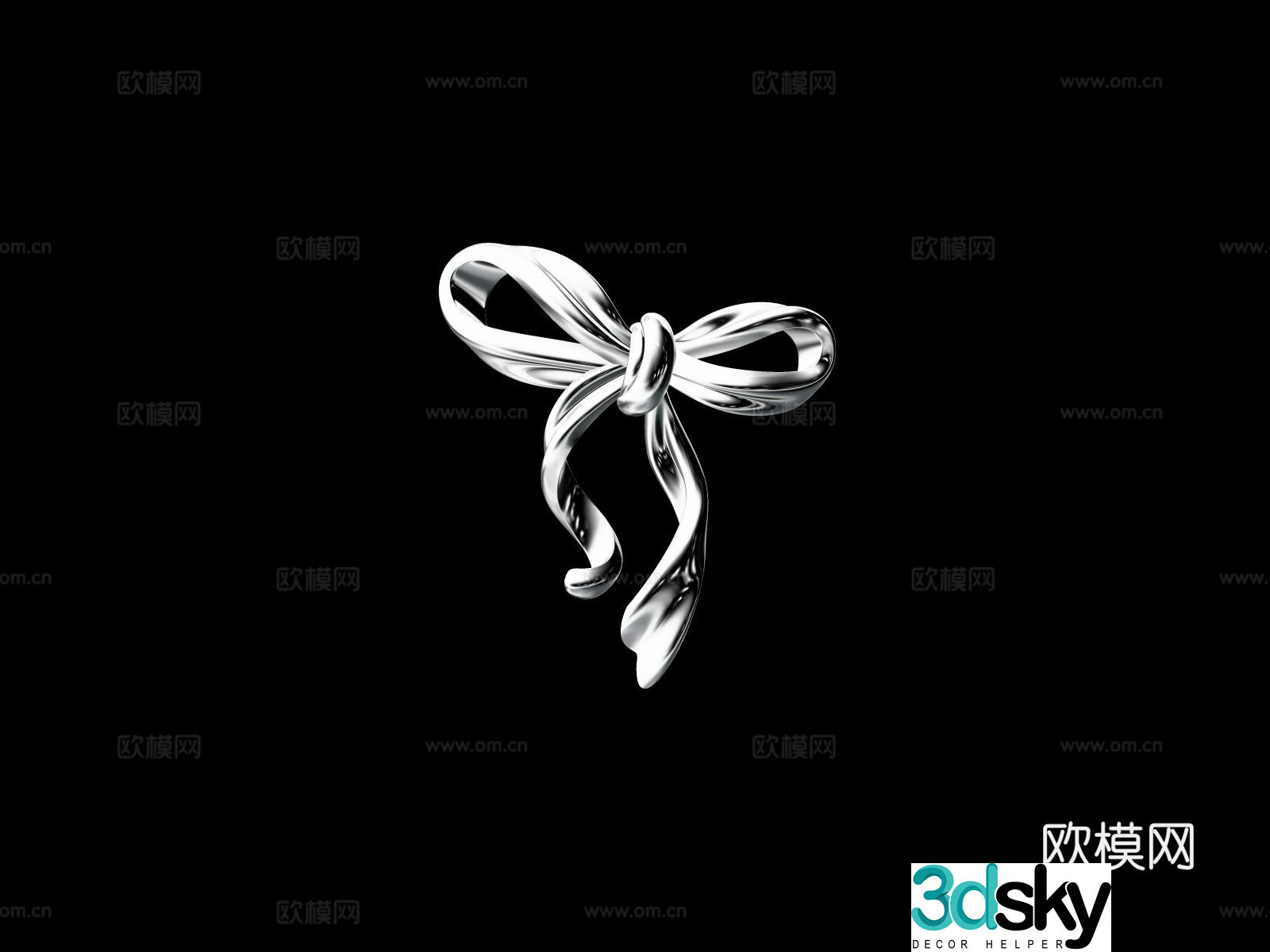 Modern stainless steel bow 3d model
