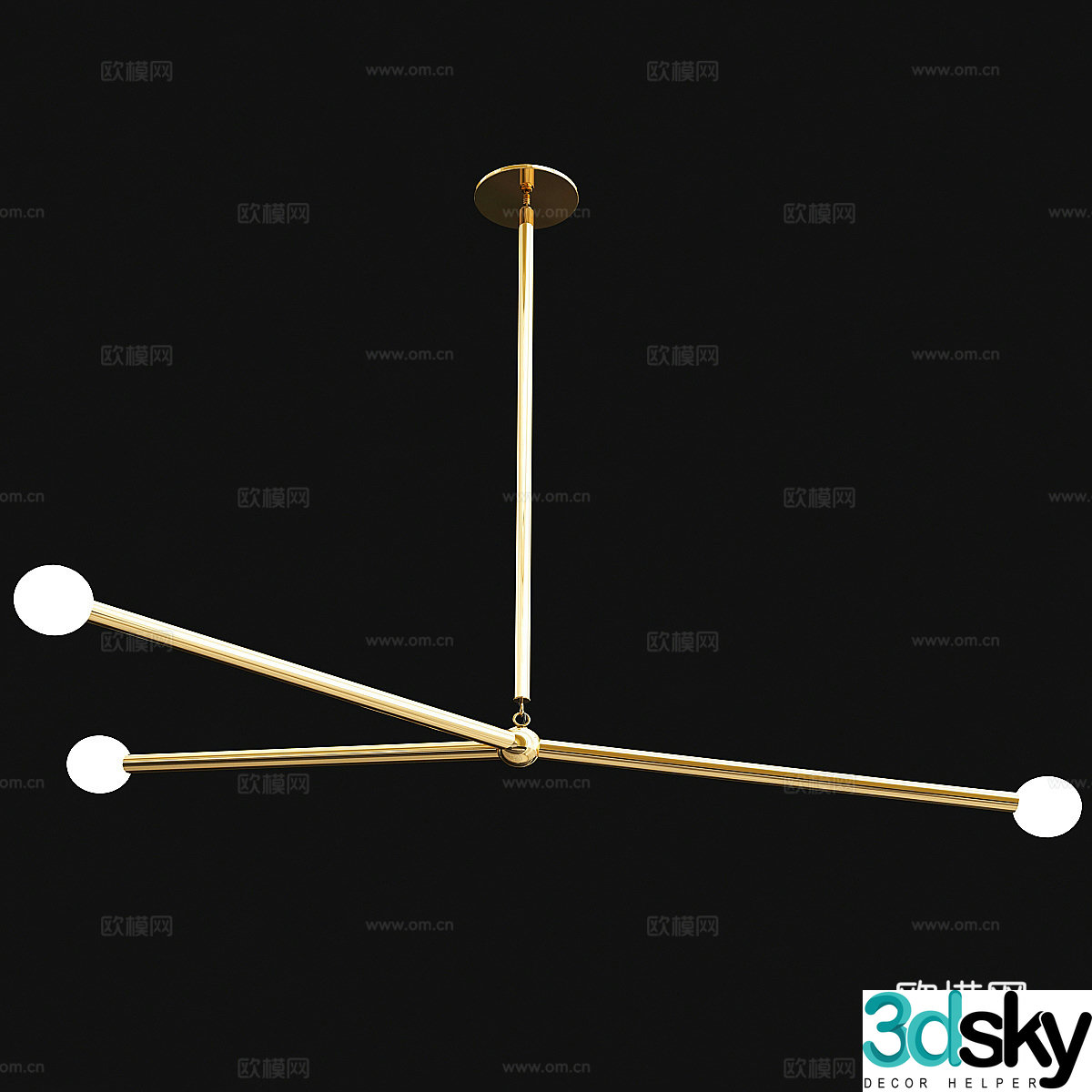 Light luxury chandelier 3d model