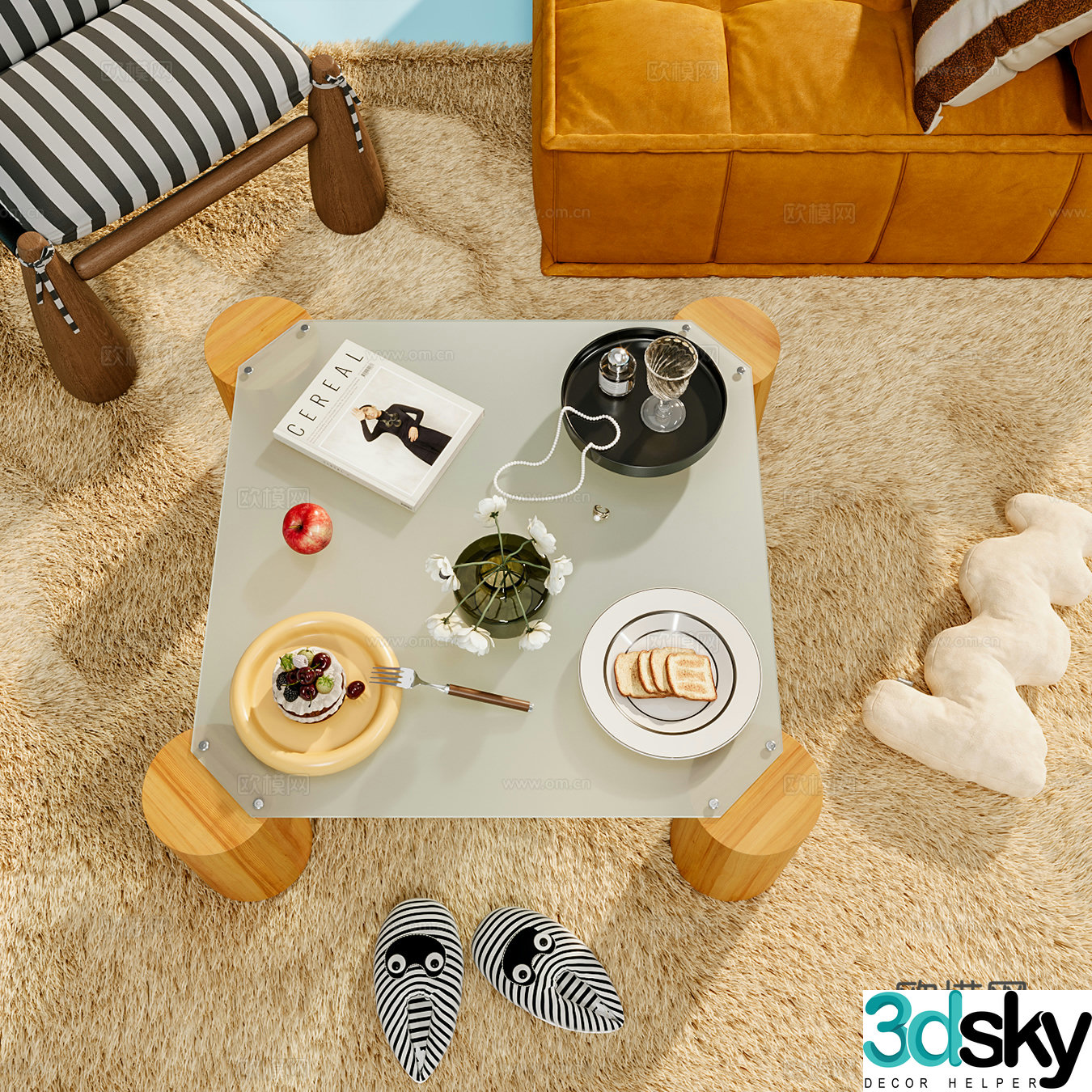 Modern coffee table 3d model