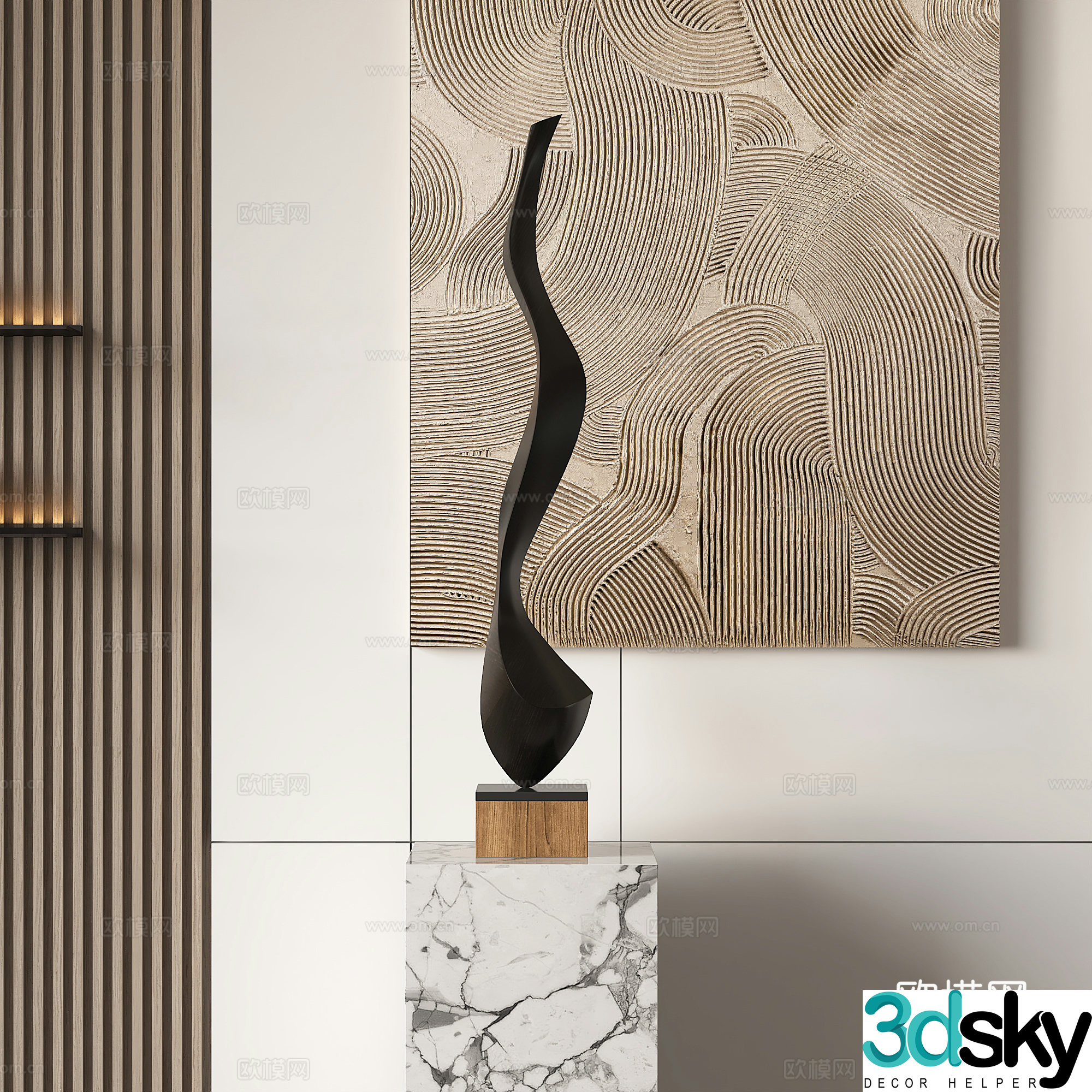 Modern abstract sculpture ornament 3d model