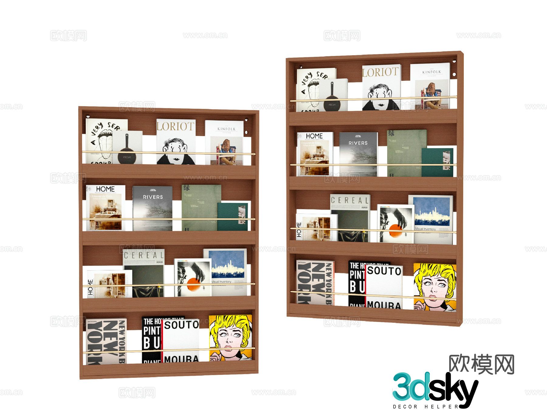 Bookshelf Magazine Shelf 3D Model
