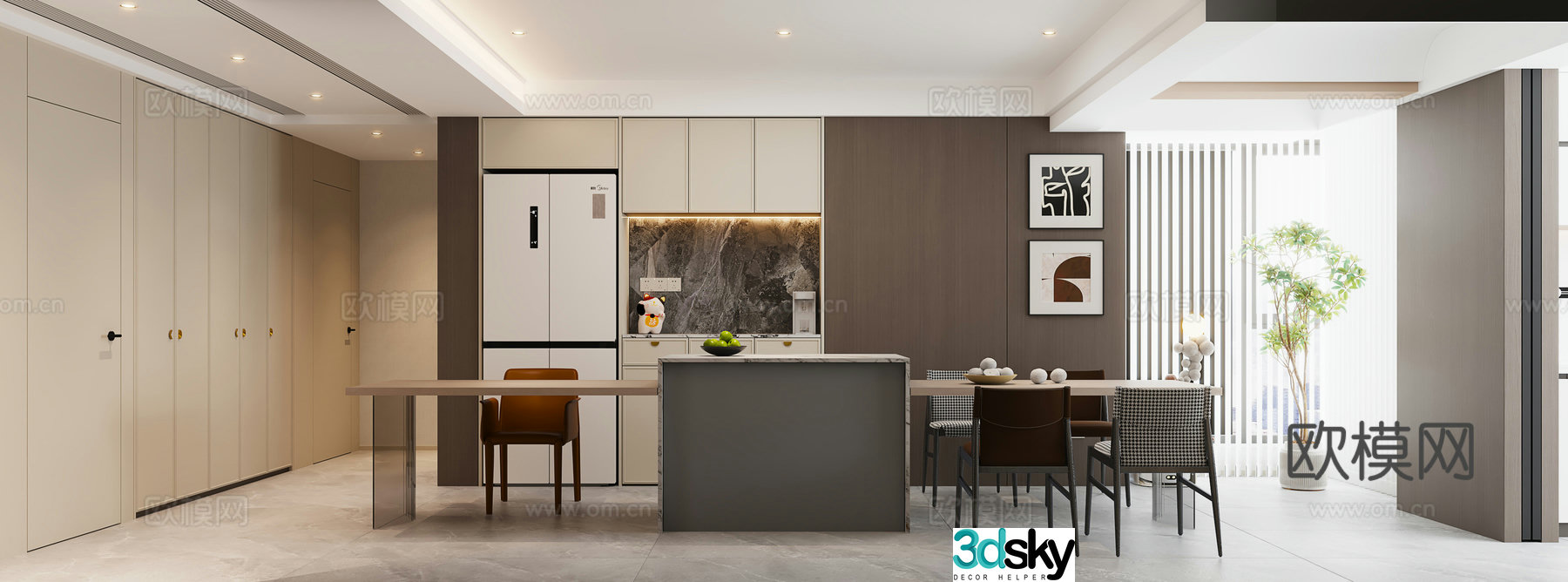 Modern Nakajima Restaurant 3D Model