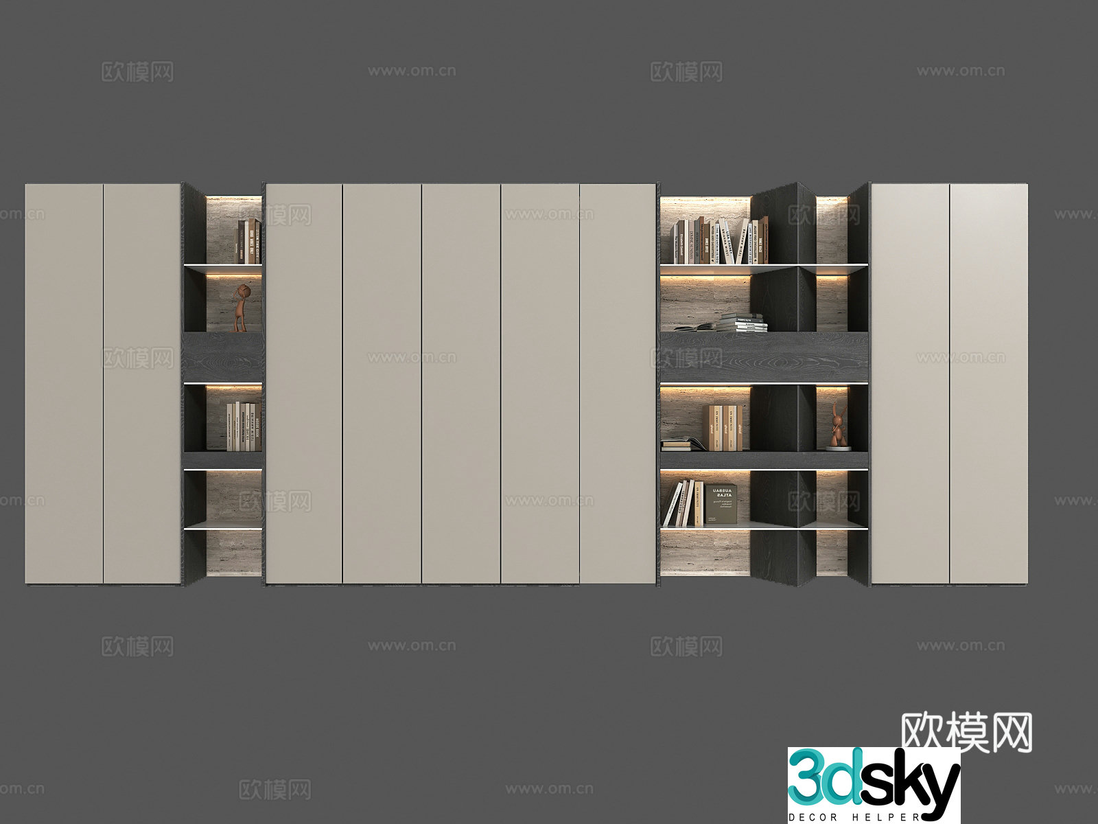 Modern bookcase 3d model