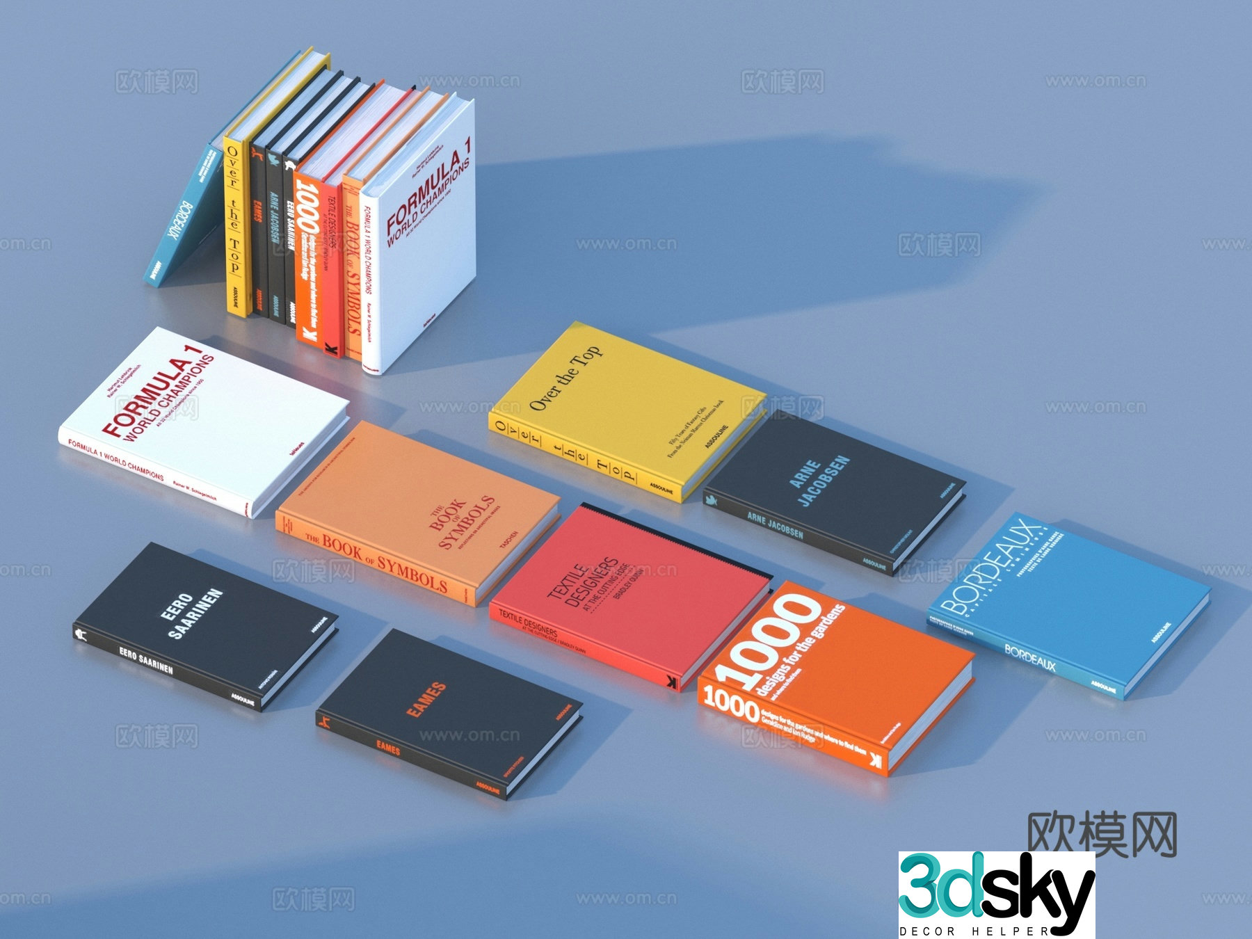 Books Notebooks Famous novels Magazine Books and magazines 3D model