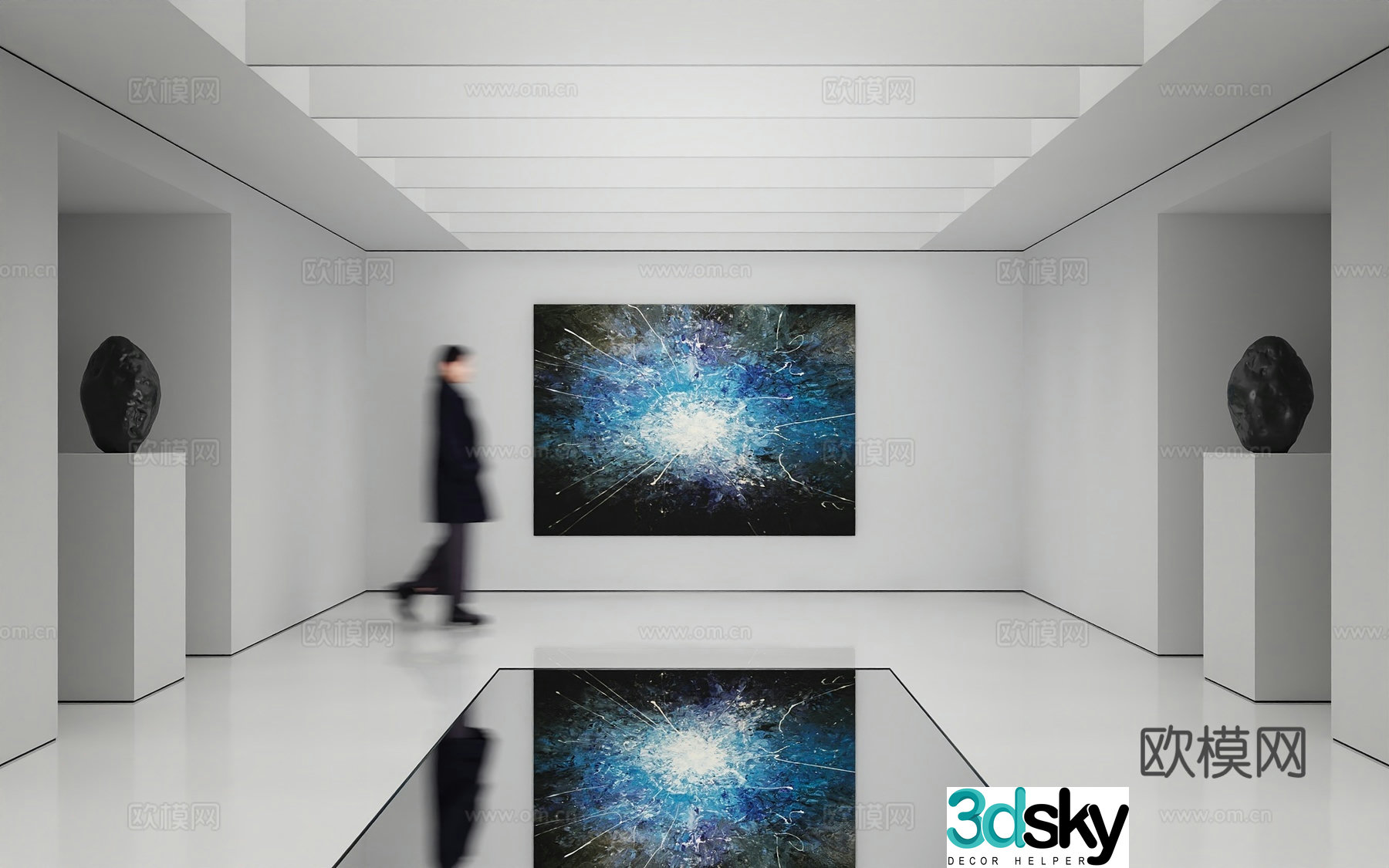 Modern abstract painting Decorative painting Art hanging painting 3d model