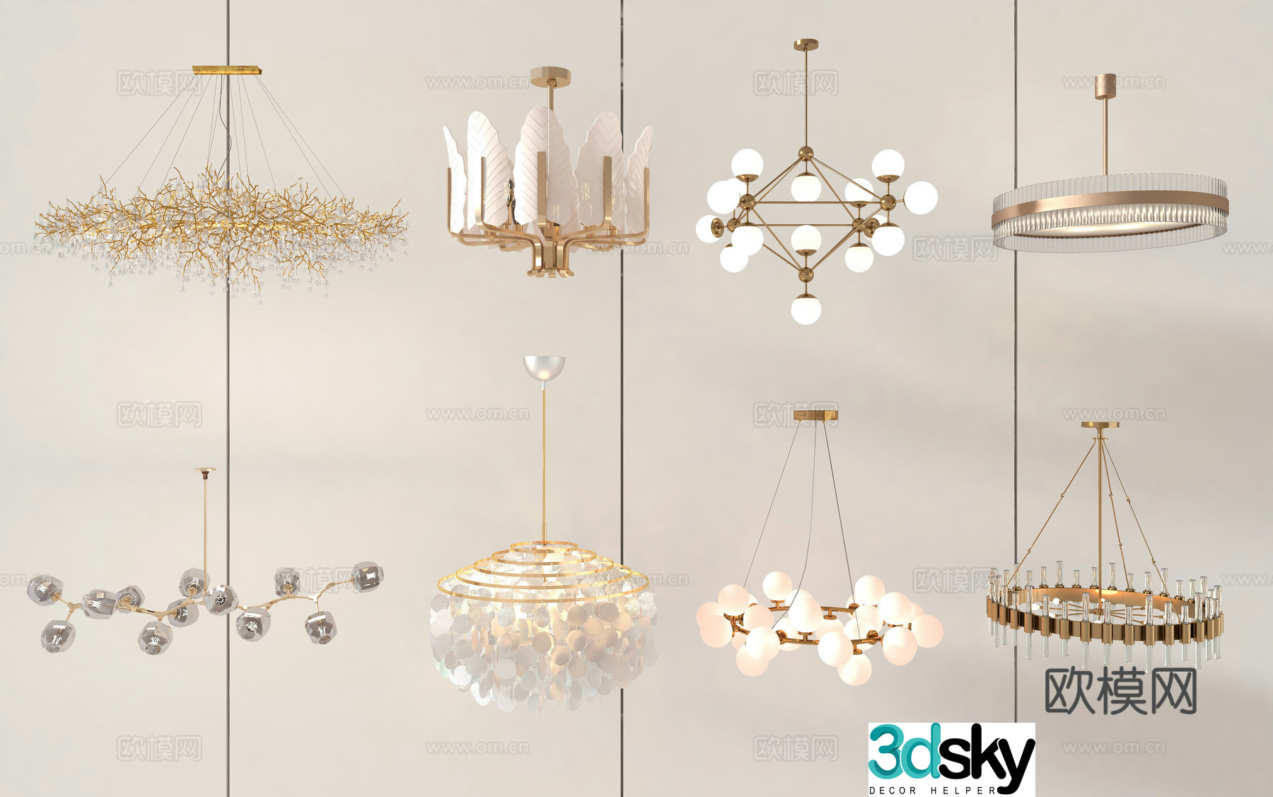 Light luxury chandelier living room chandelier dining room chandelier 3D model