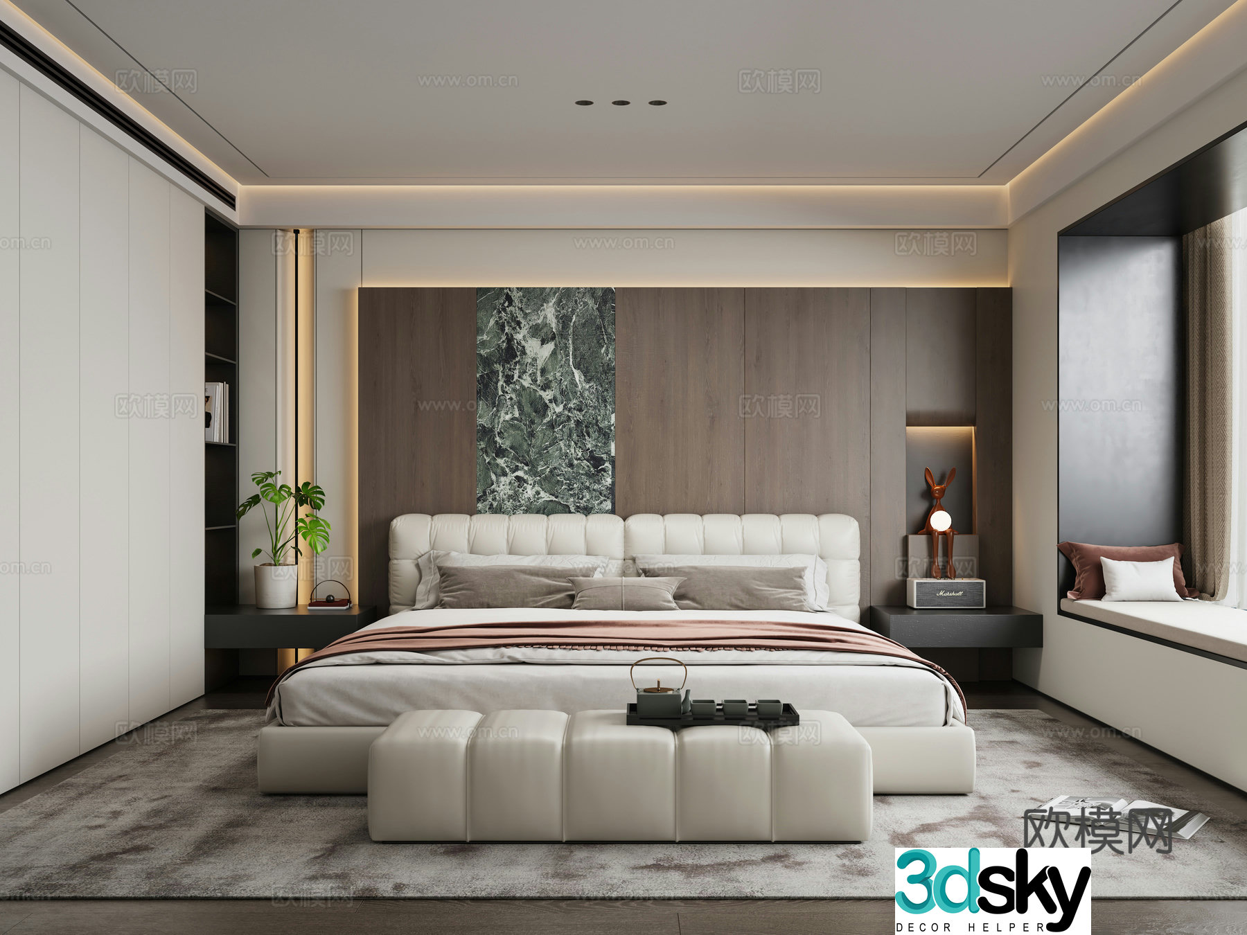 Italian bedroom master bedroom 3d model