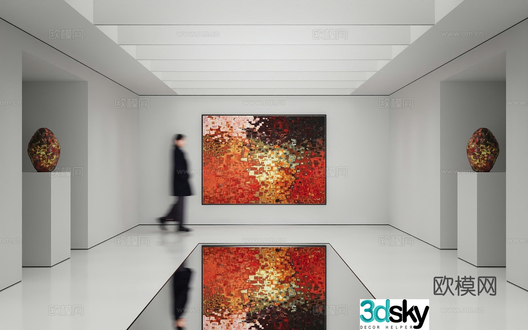 Modern abstract painting Decorative painting Art hanging painting 3d model
