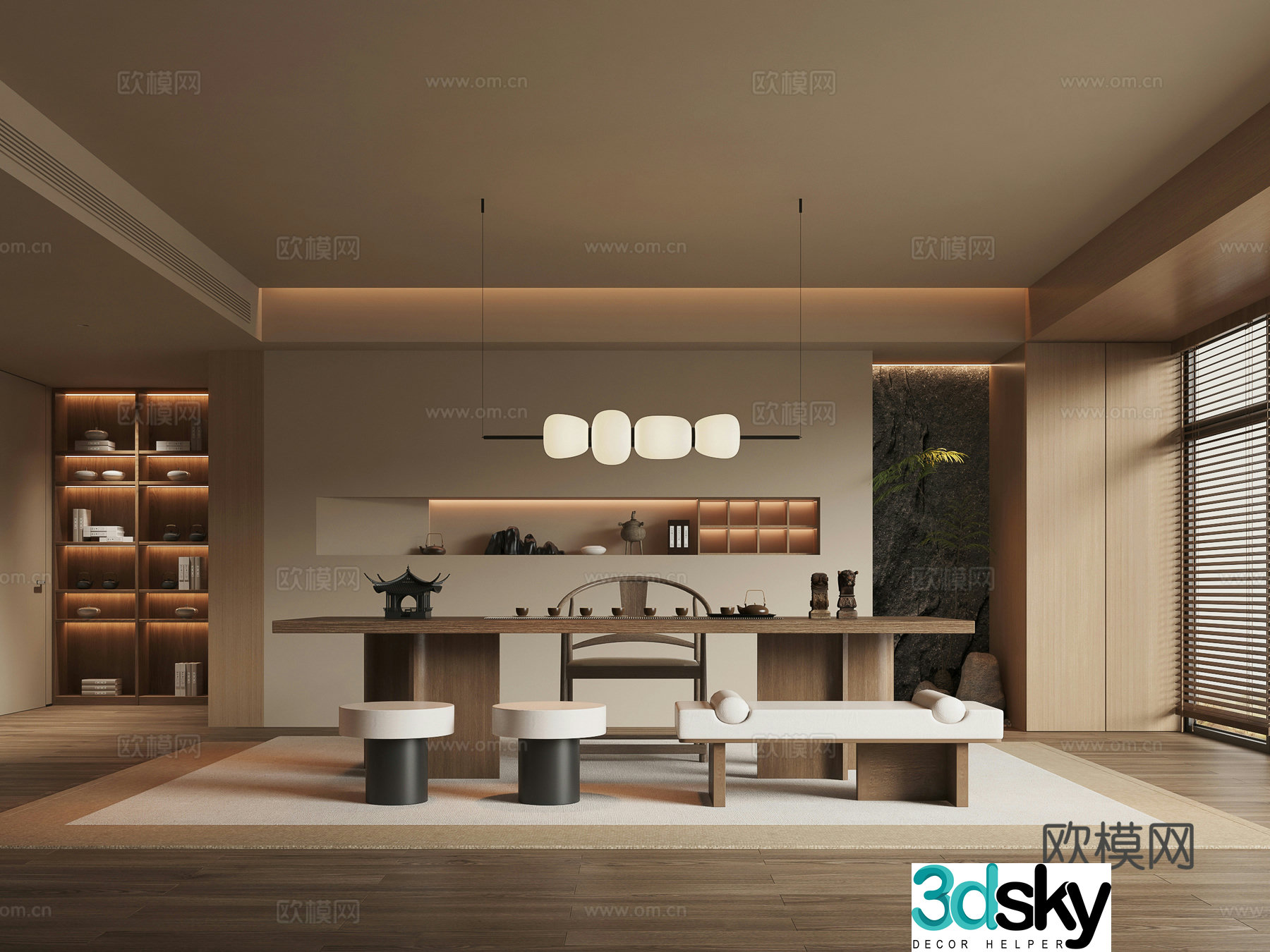 New Chinese tea room 3D model