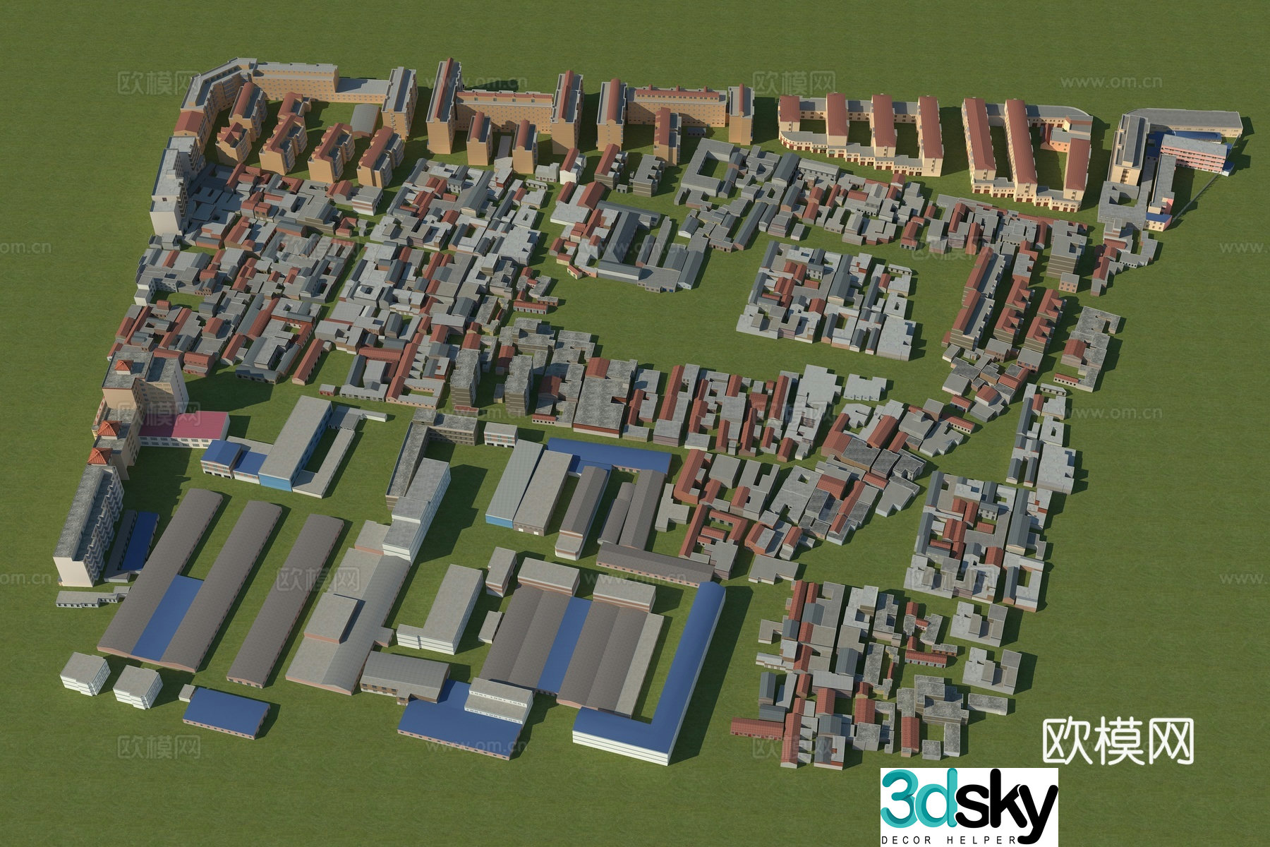 Private houses self-built houses urban villages factory buildings 3D model