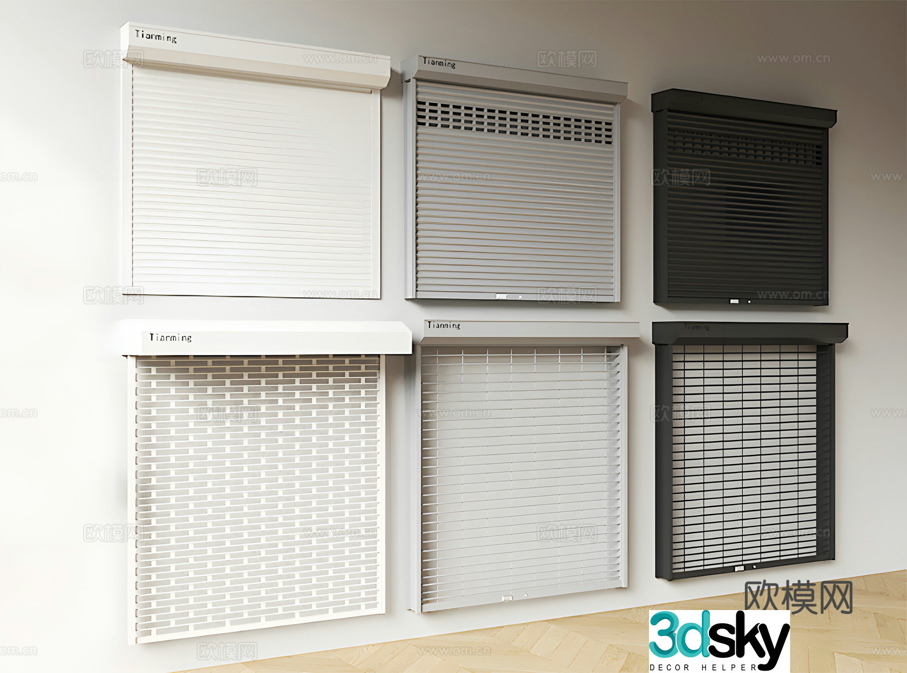 Modern roller shutter door Rolling gate Garage door 3d model