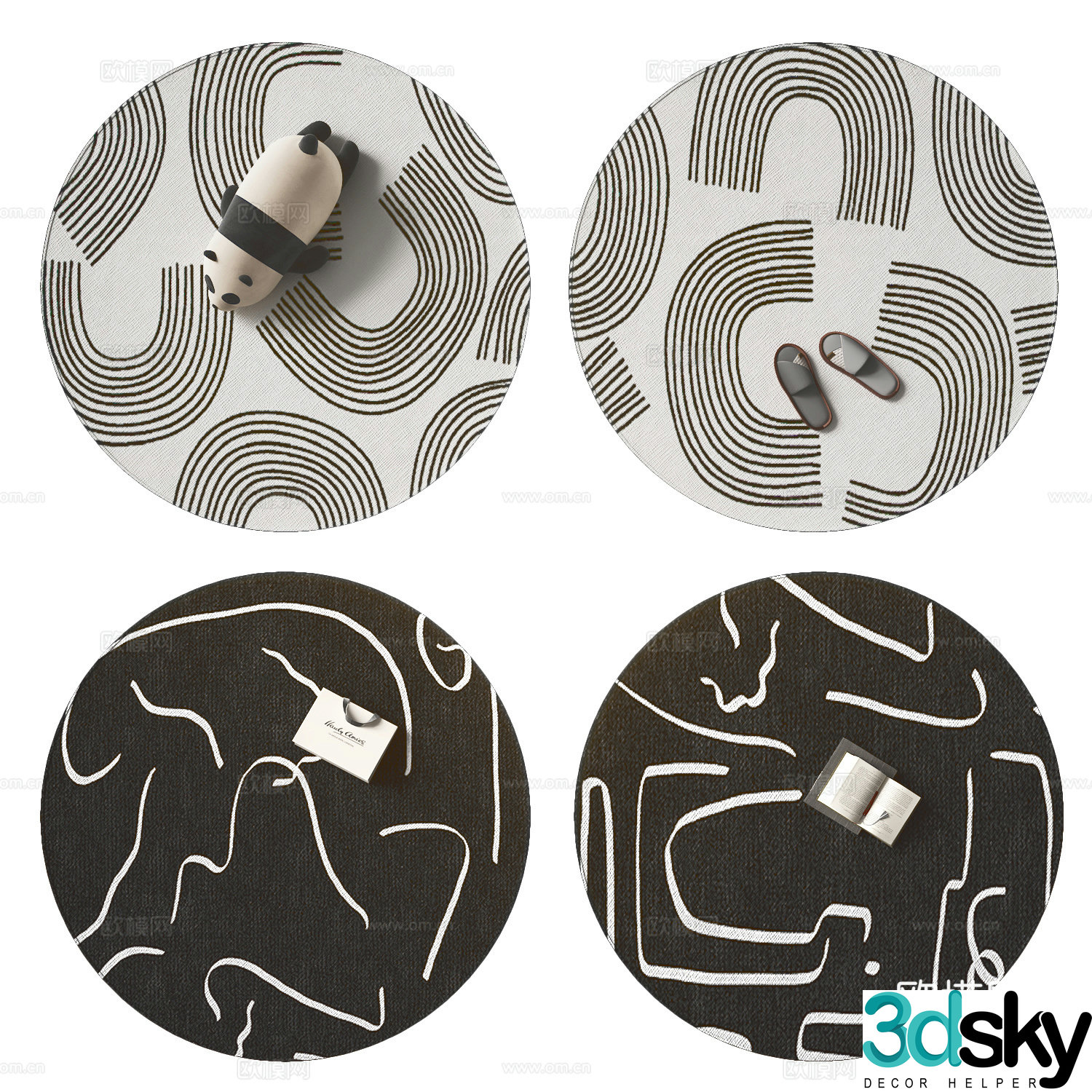 Modern round carpet 3d model