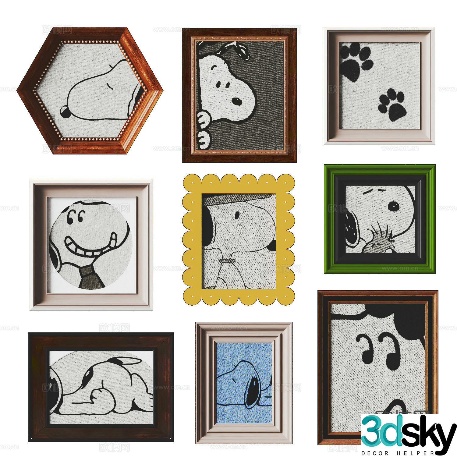Modern children’s cartoon paintings decorative paintings 3d model