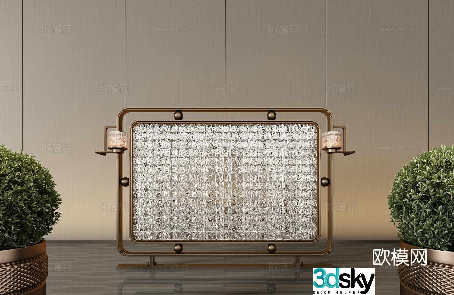 Light luxury glass screen 3d model
