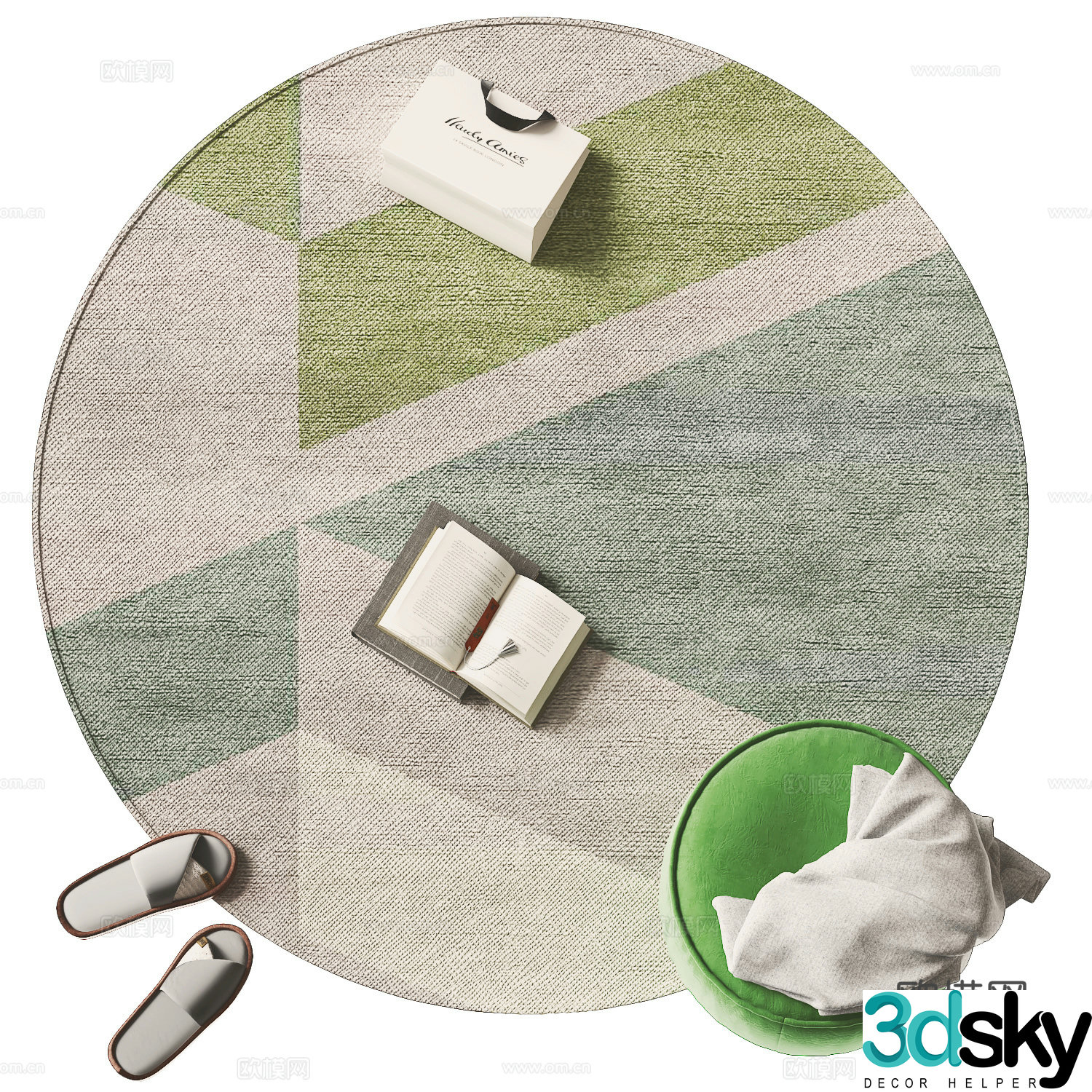 Modern round carpet 3d model