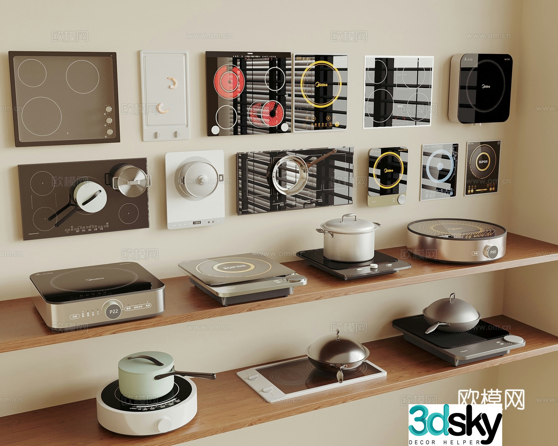 Induction cooker electric stove boiler smokeless stove 3d model
