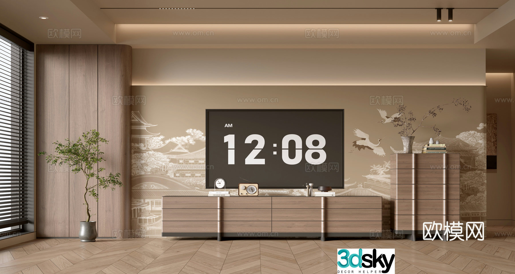 Wasabi TV background wall 3d model