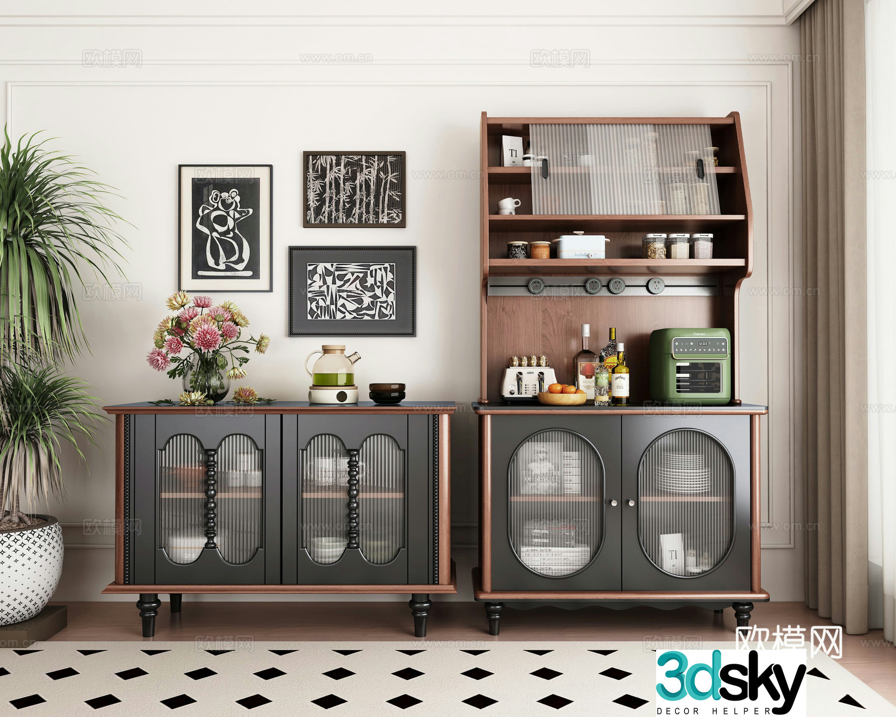 Middle-aged sideboard 3D model