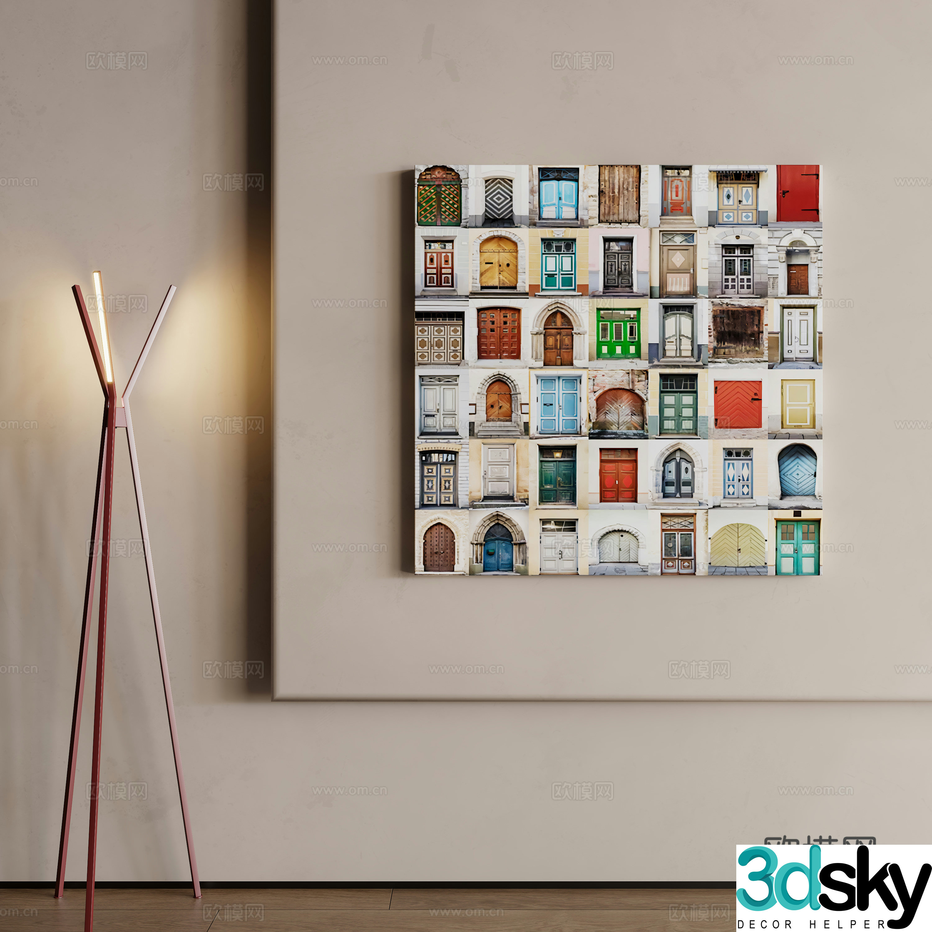 Modern abstract painting Decorative painting 3d model