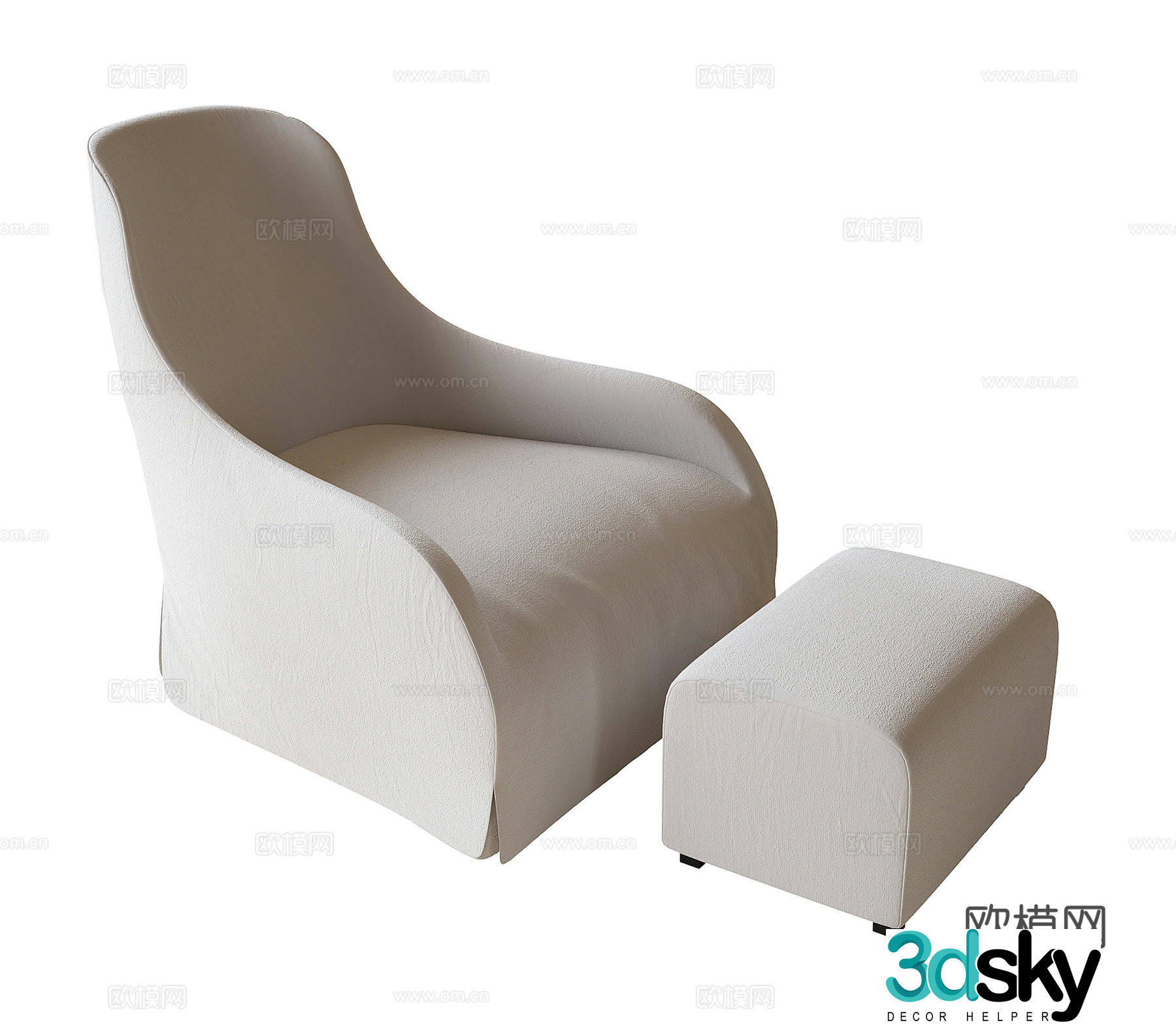 Modern casual sofa 3d model
