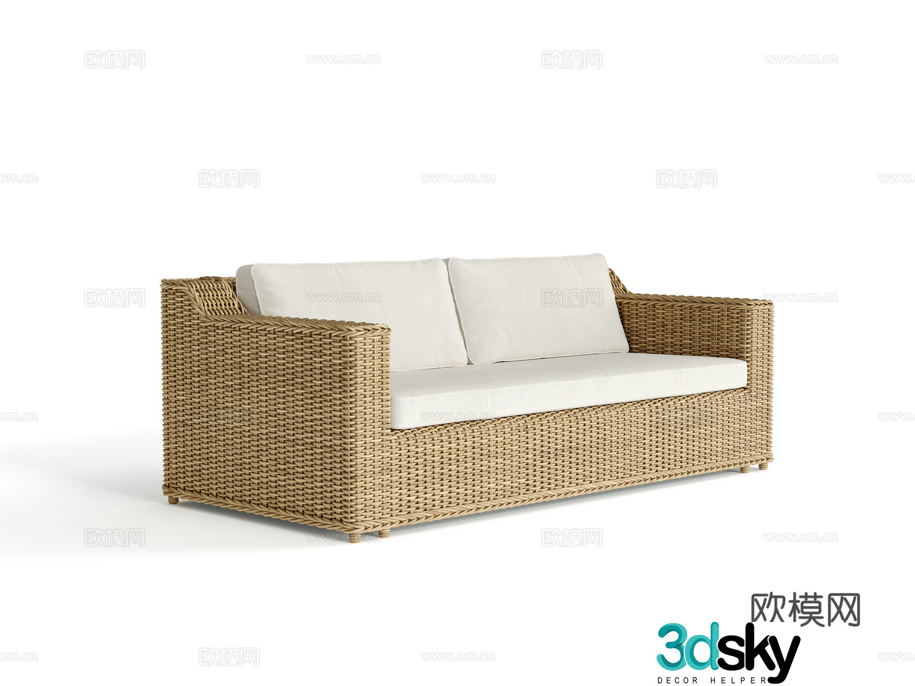 Rattan sofa outdoor sofa 3d model