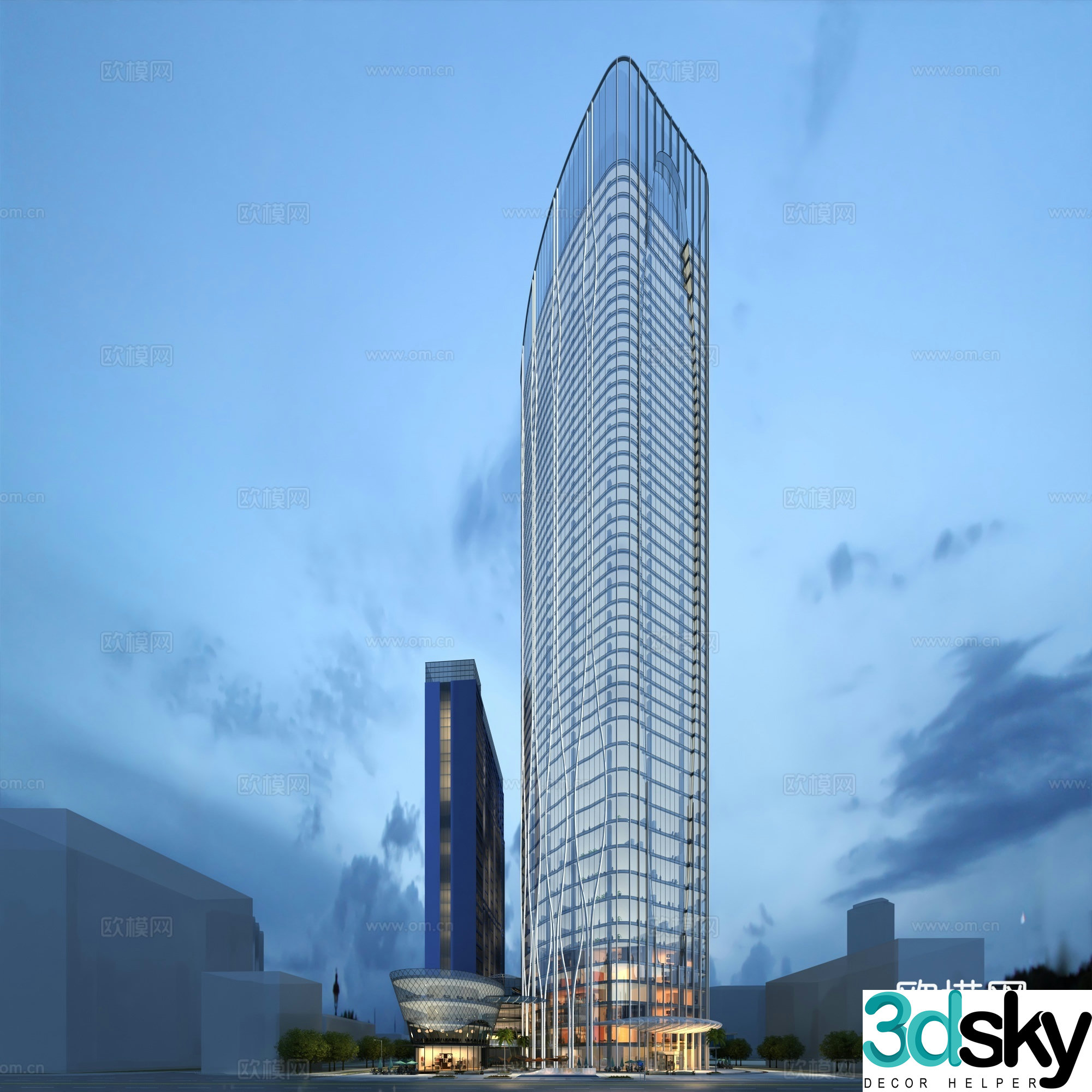 The appearance of the office building 3D model