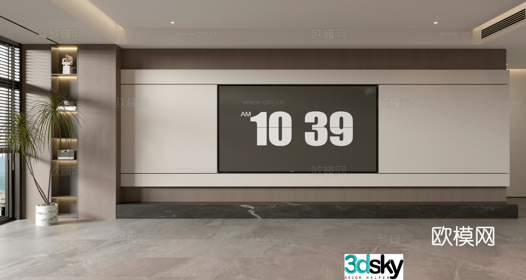 Wasabi TV background wall 3d model